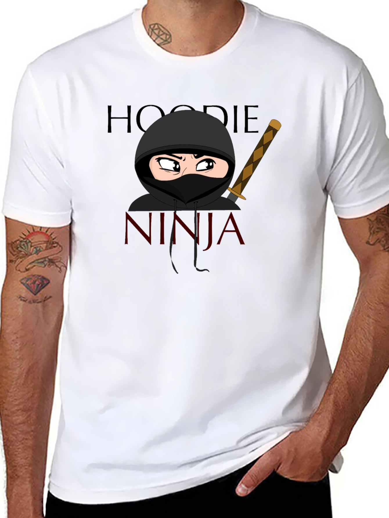 Hoodie Ninja T-Shirt Cartoon Graphic Tee