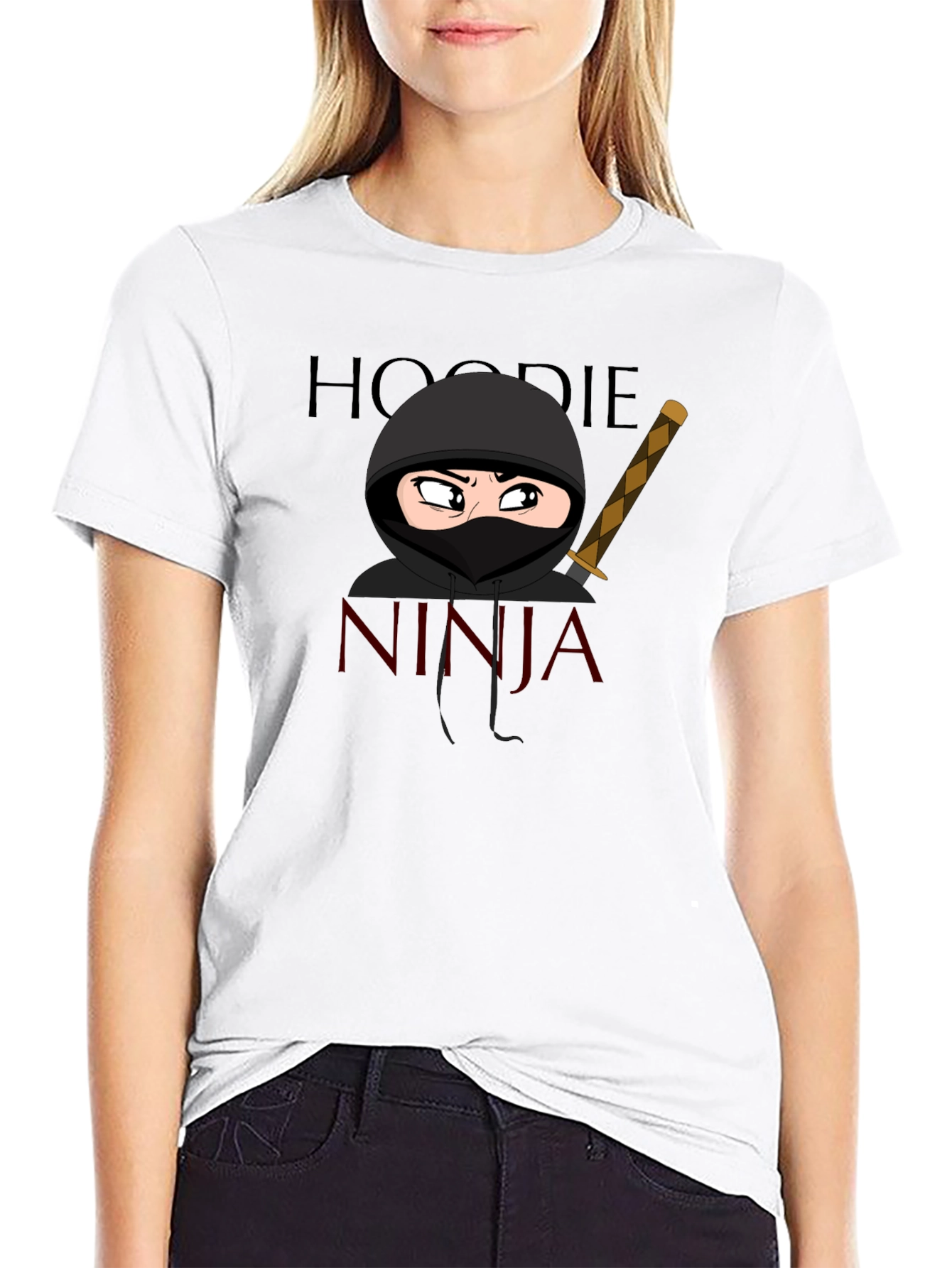 Hoodie Ninja T-Shirt Cartoon Graphic Tee