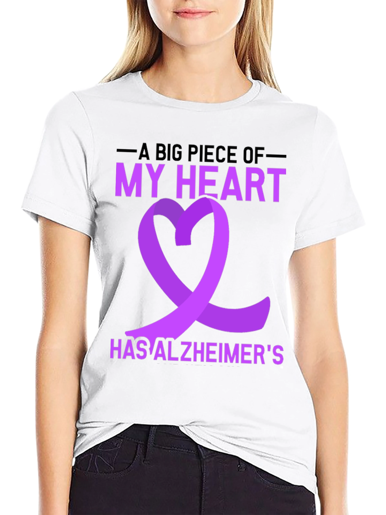 Alzheimers Awareness T-Shirt Purple Ribbon