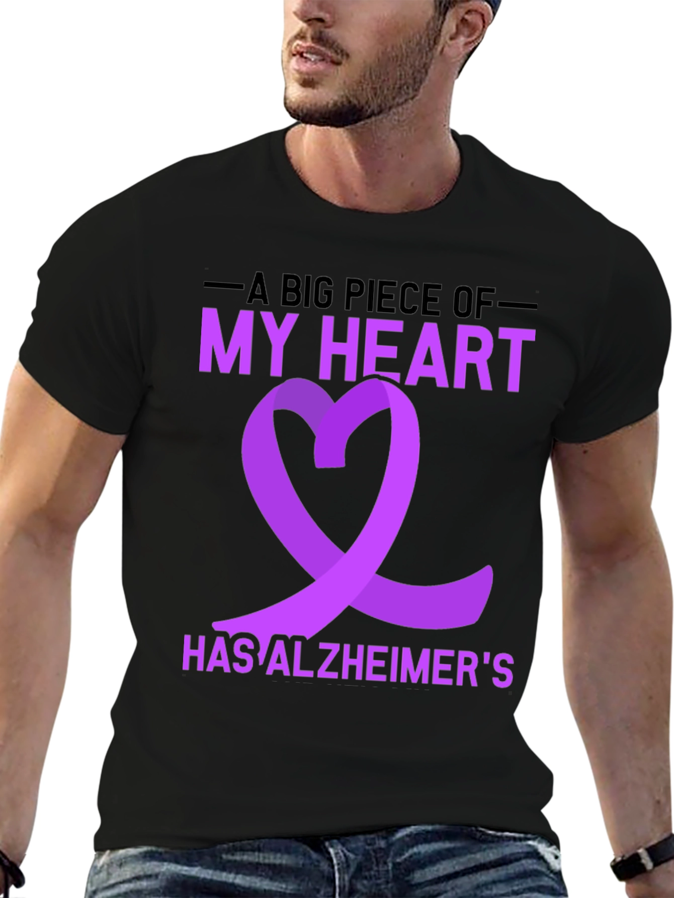 Alzheimers Awareness T-Shirt Purple Ribbon