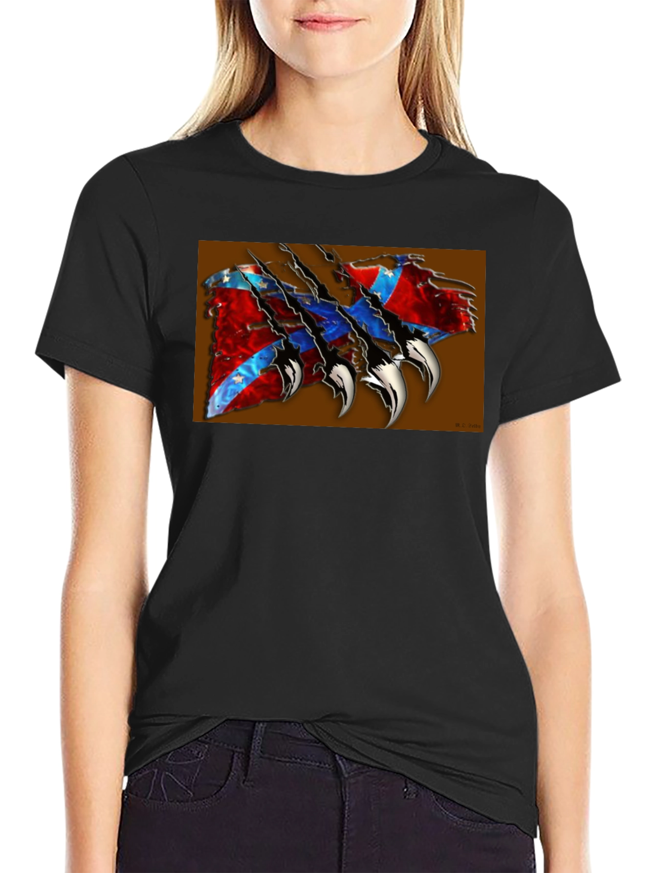 Confederate Flag Claw T-Shirt