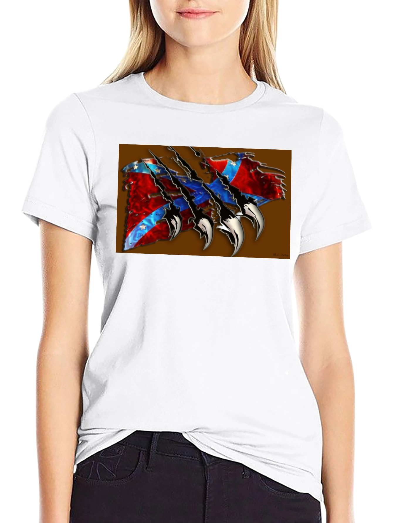 Confederate Flag Claw T-Shirt