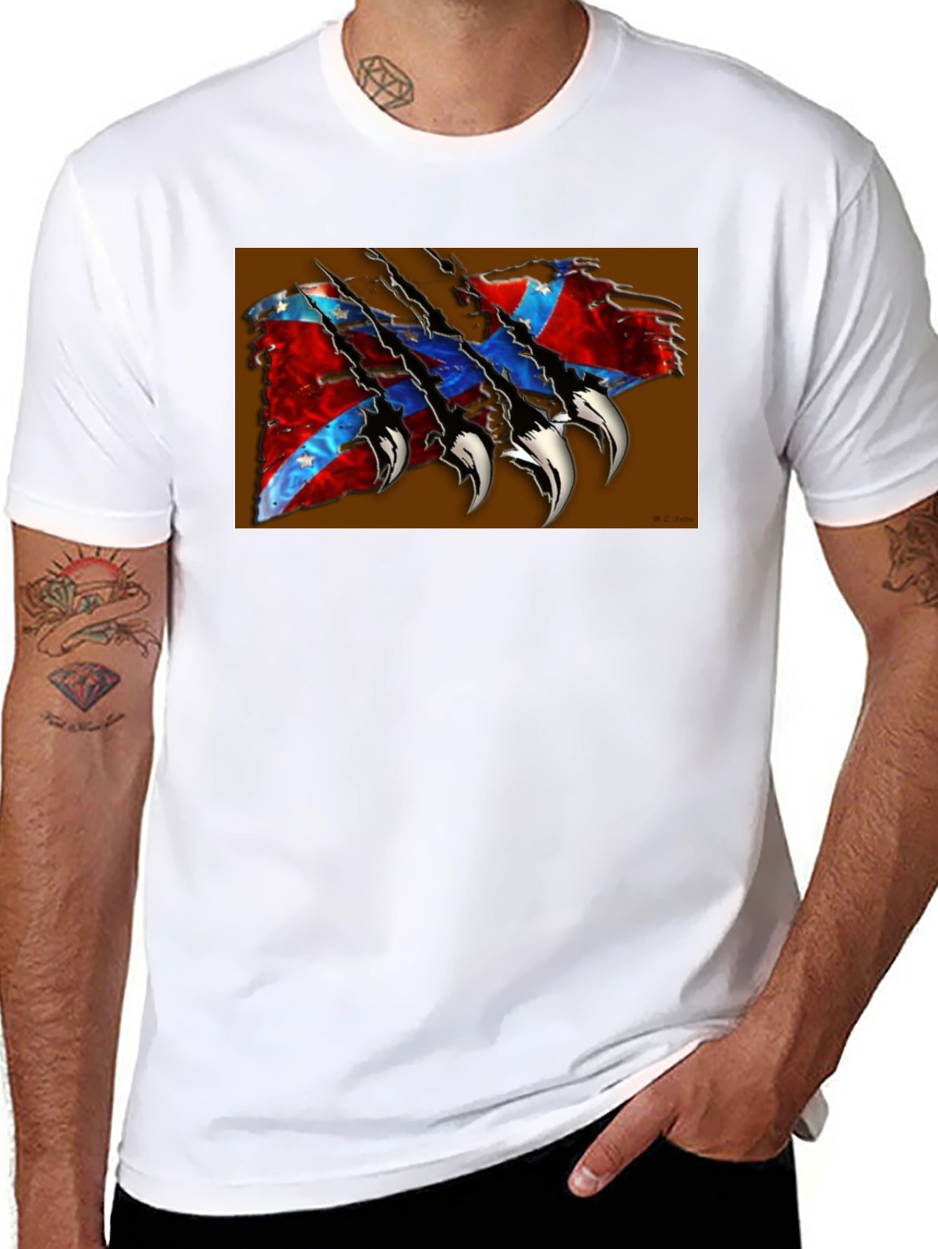 Confederate Flag Claw T-Shirt