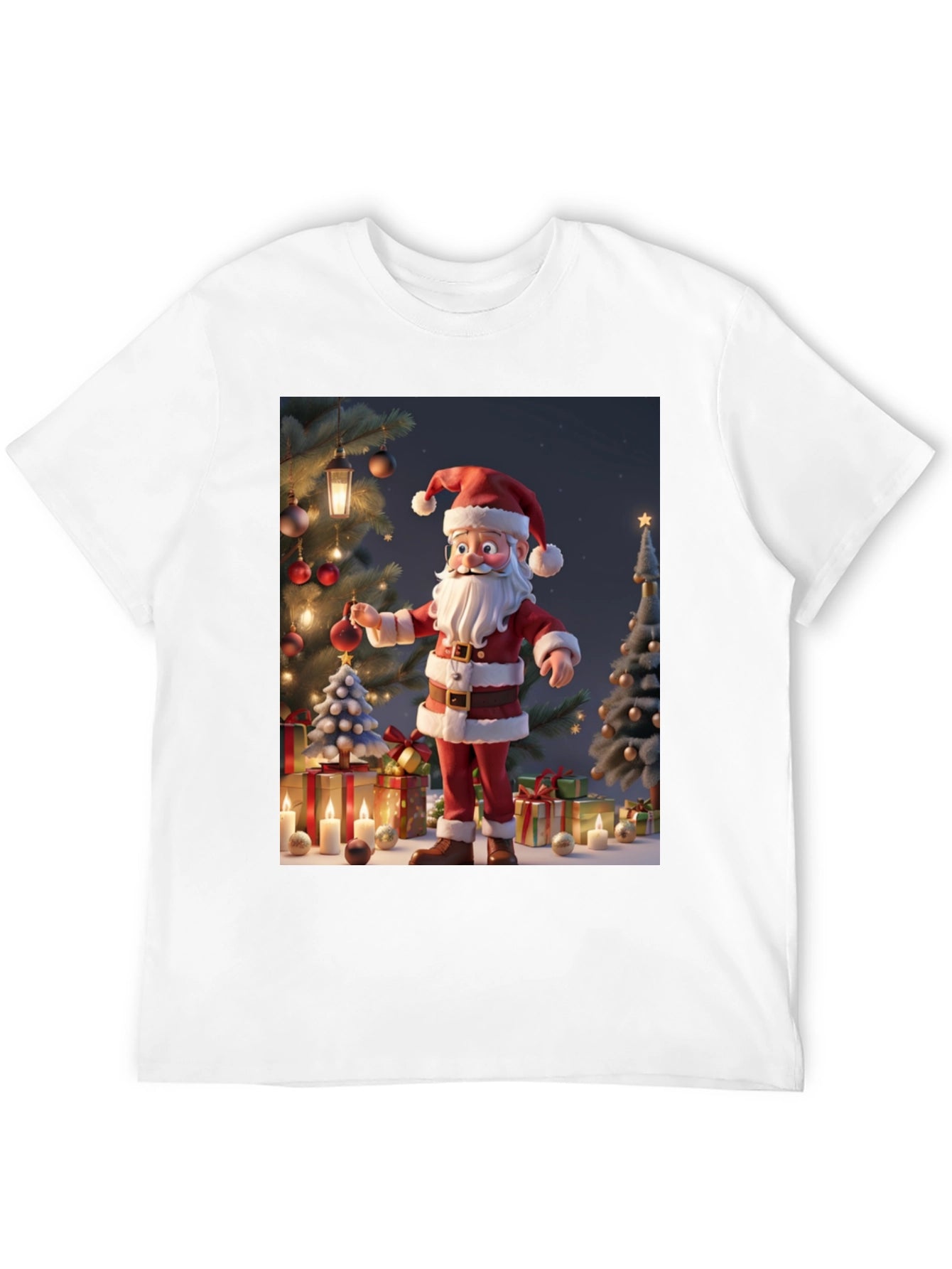 Festive Santa Graphic T-Shirt