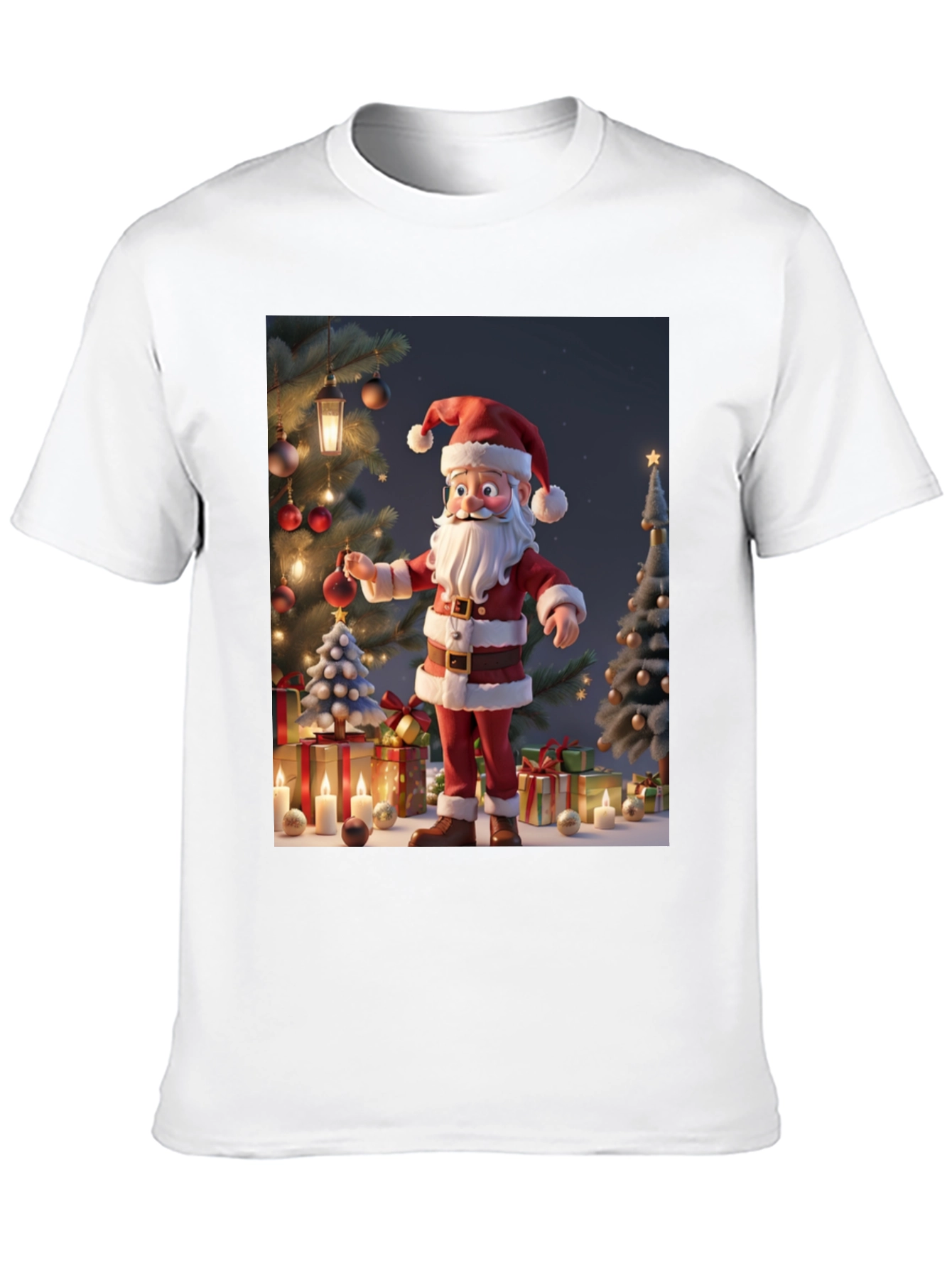 Festive Santa Graphic T-Shirt