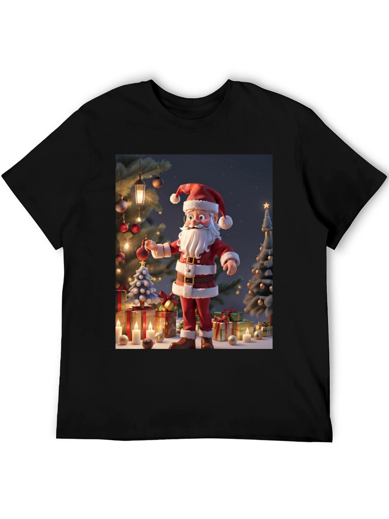 Festive Santa Graphic T-Shirt