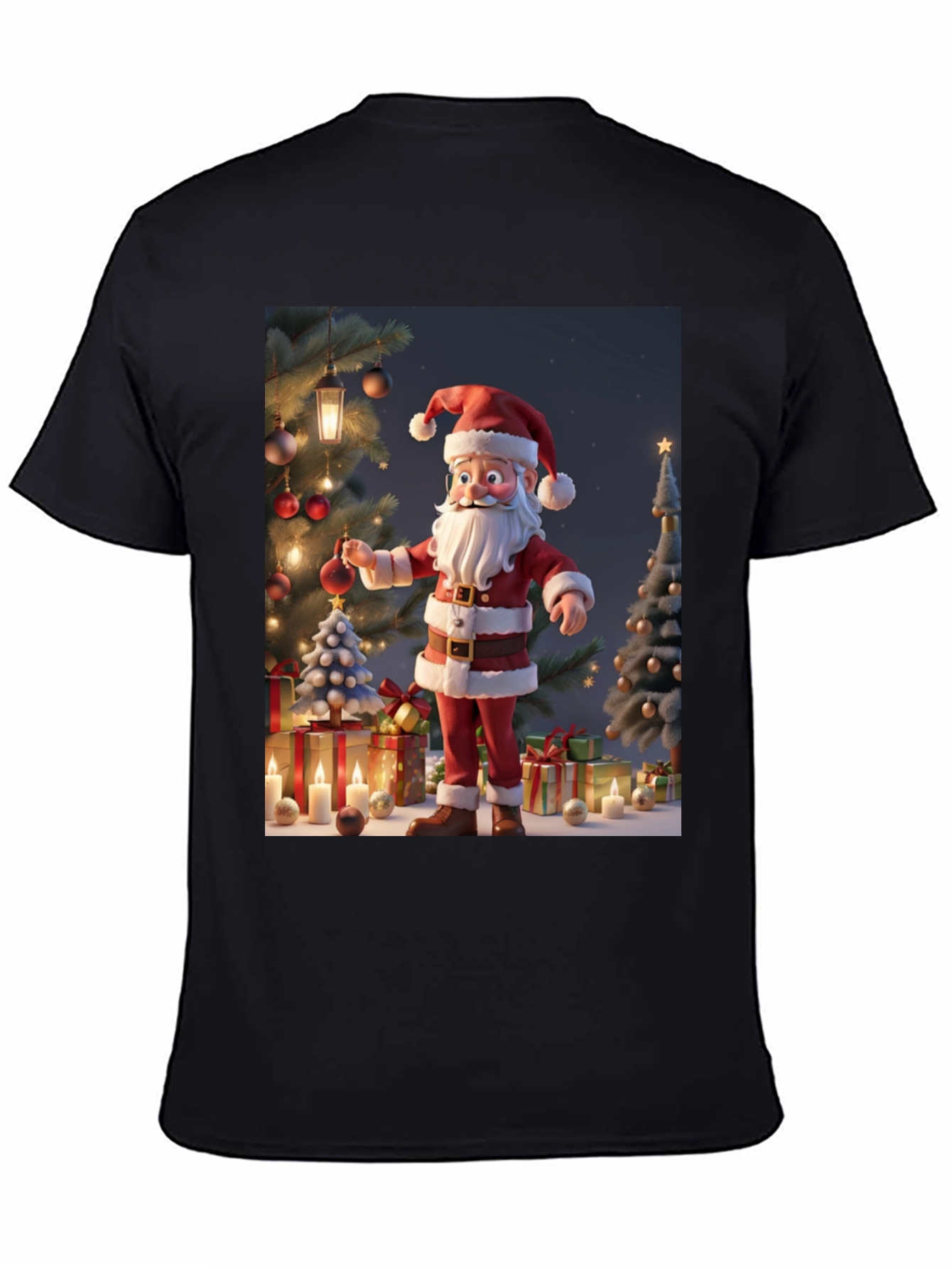 Festive Santa Graphic T-Shirt