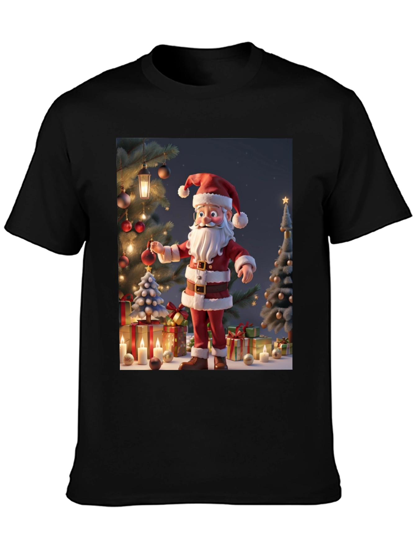 Festive Santa Graphic T-Shirt