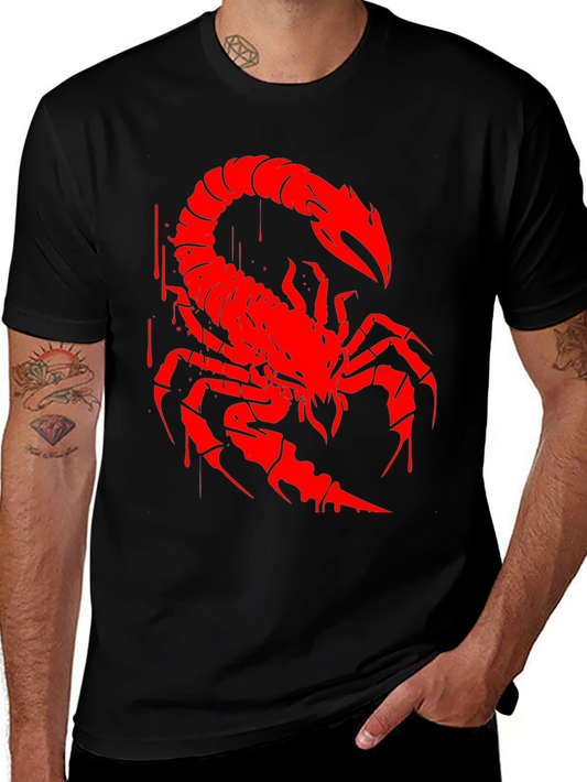 Scorpion Graphic T-Shirt - Bold Red Print on Black