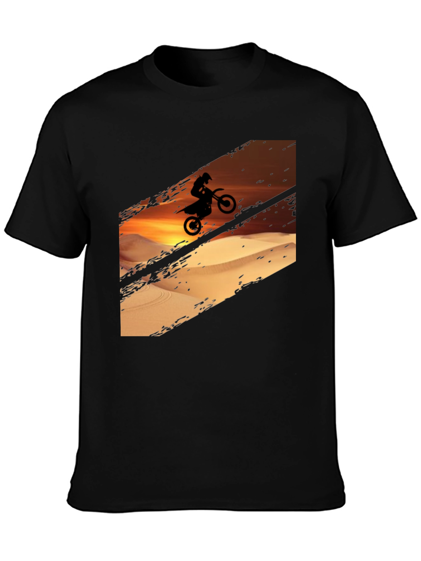 Desert Rider Graphic Tee - Black Cotton T-Shirt