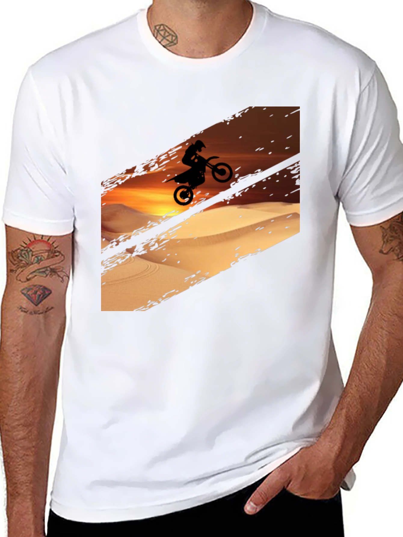 Desert Rider Graphic Tee - Black Cotton T-Shirt