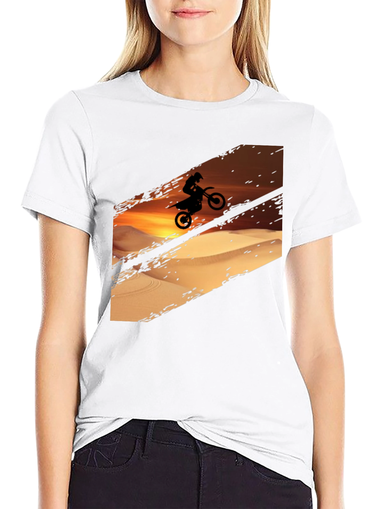 Desert Rider Graphic Tee - Black Cotton T-Shirt