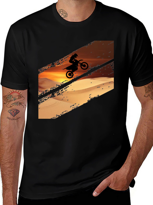 Desert Rider Graphic Tee - Black Cotton T-Shirt