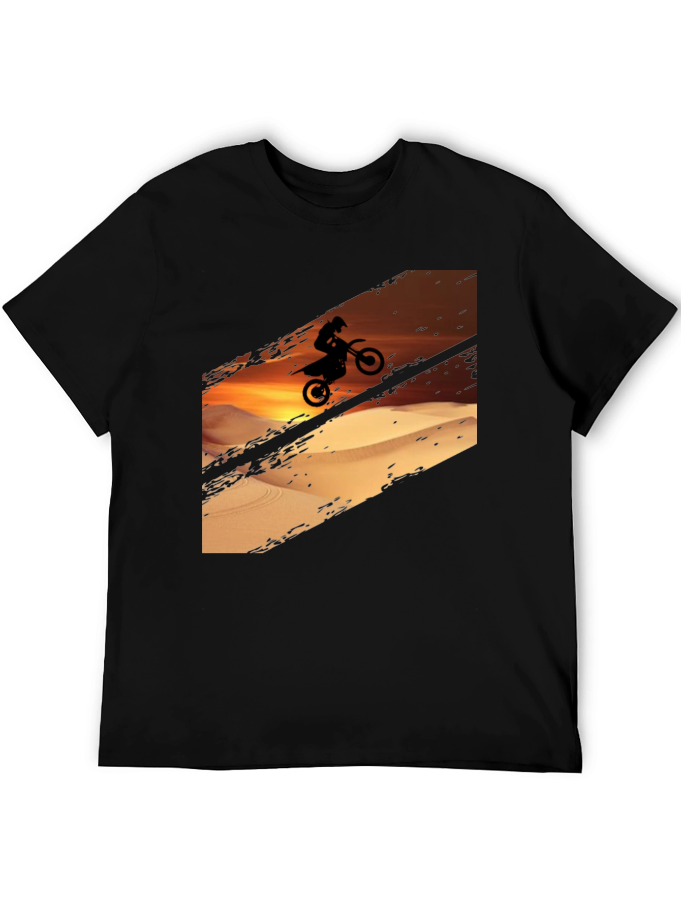 Desert Rider Graphic Tee - Black Cotton T-Shirt