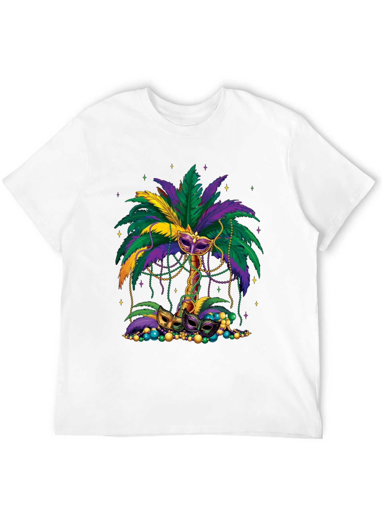 Mardi Gras Palm Tree Mask T-Shirt