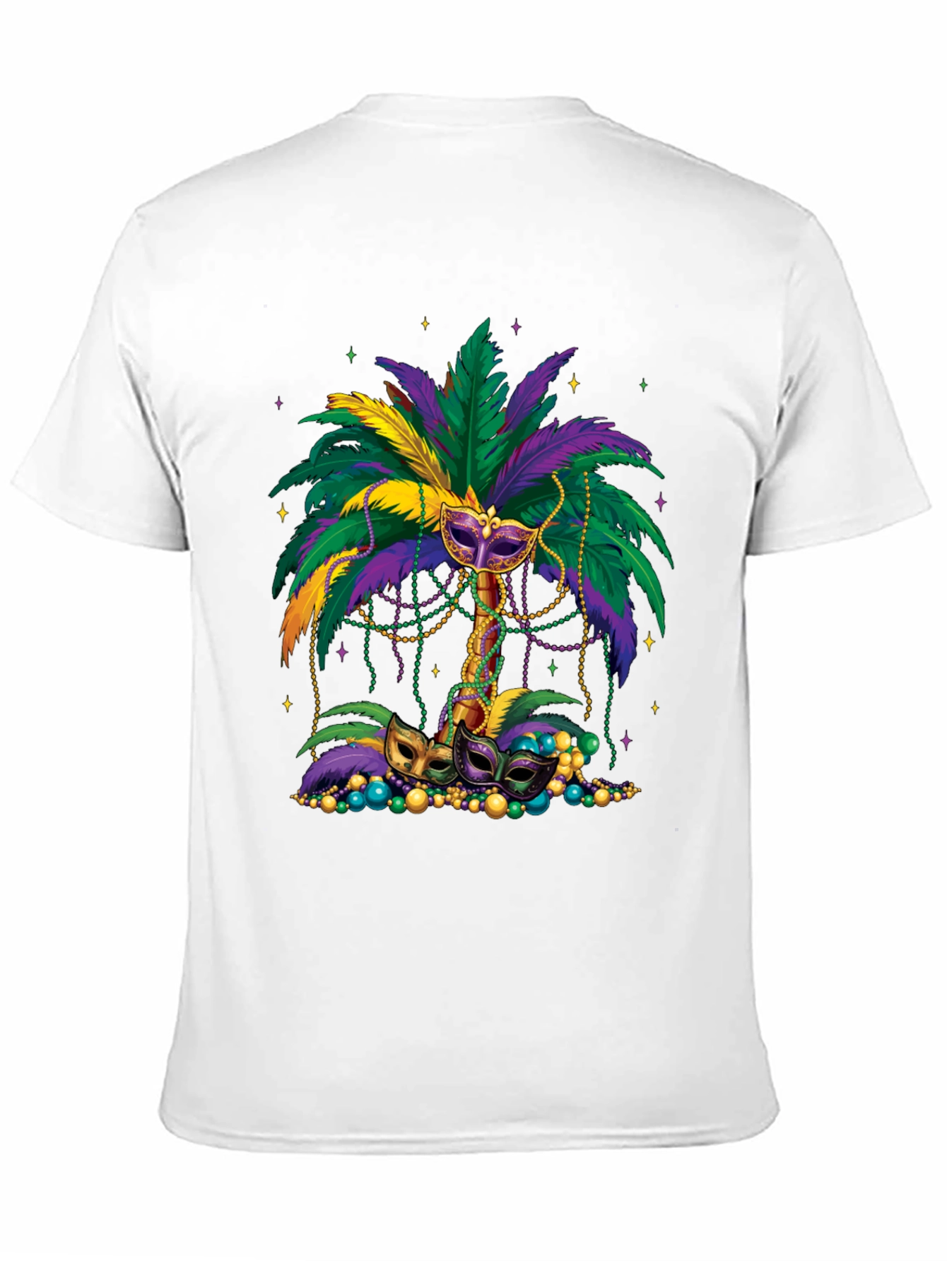 Mardi Gras Palm Tree Mask T-Shirt