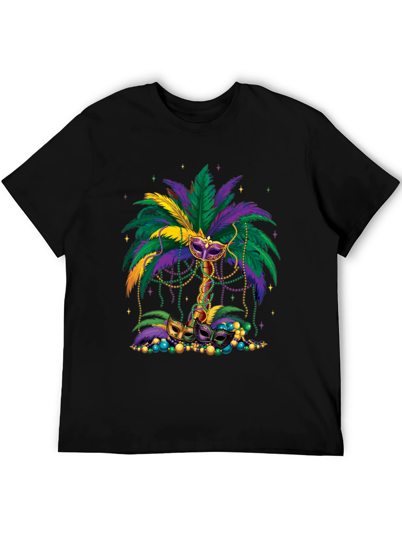 Mardi Gras Palm Tree Mask T-Shirt