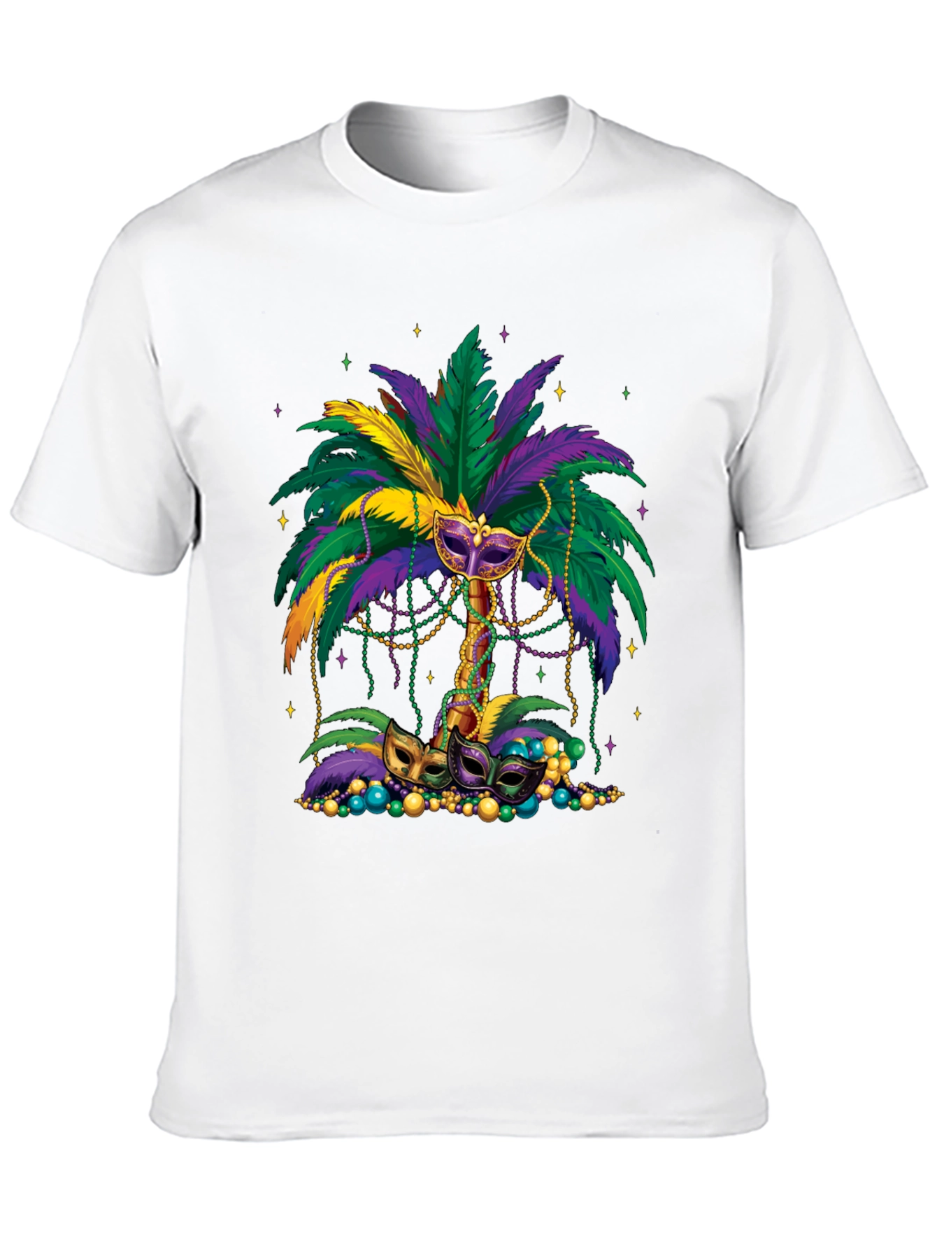 Mardi Gras Palm Tree Mask T-Shirt