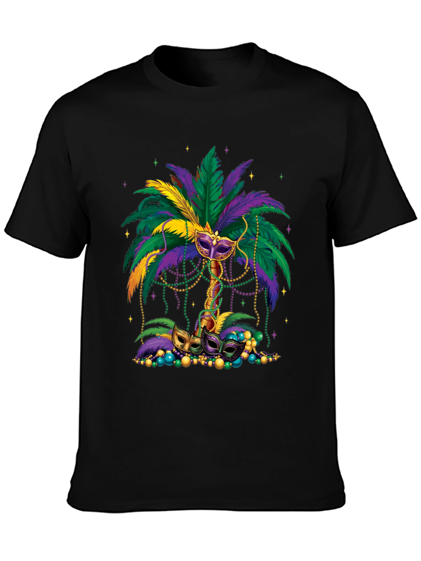 Mardi Gras Palm Tree Mask T-Shirt