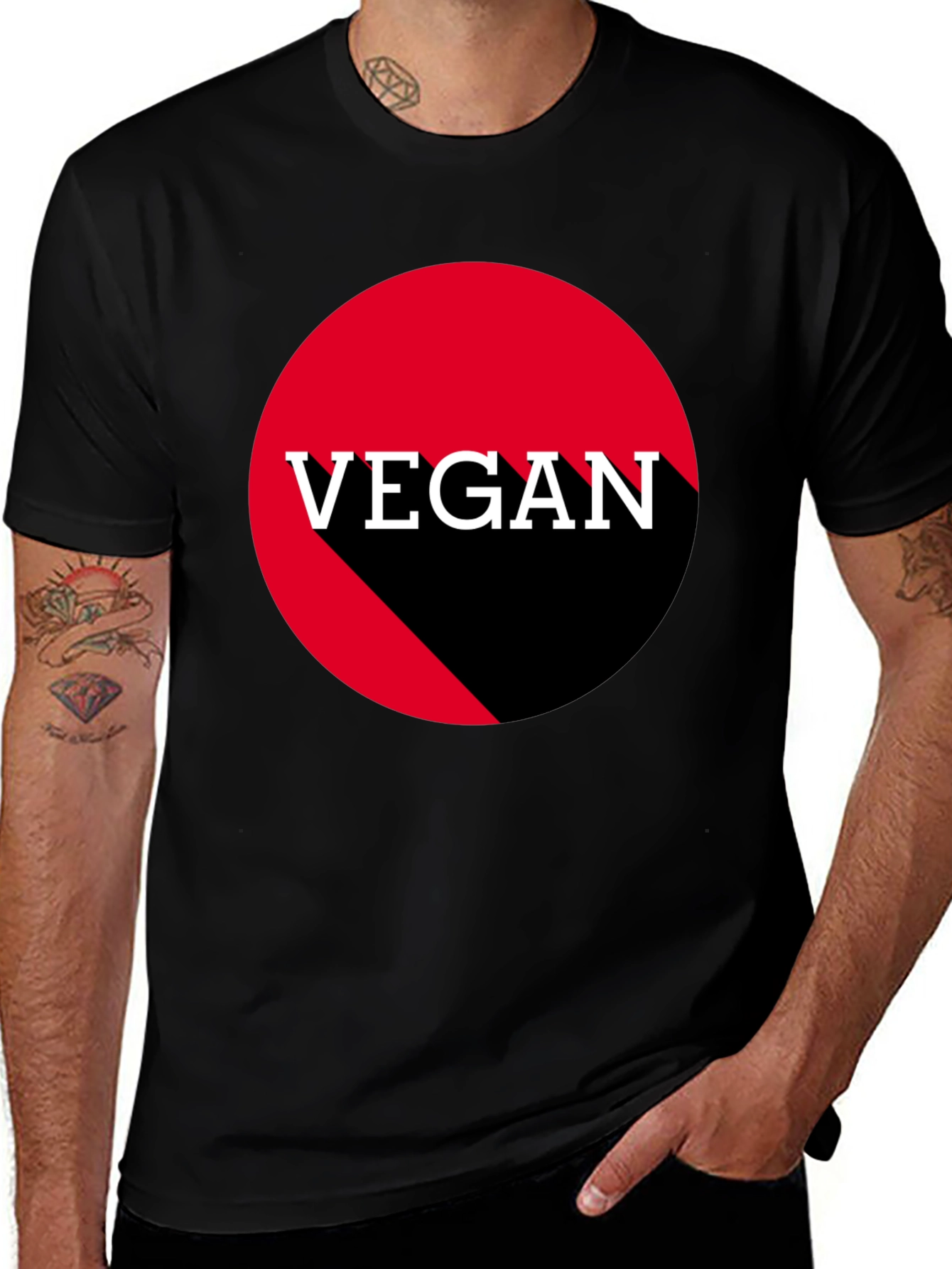 Vegan Symbol Black T-Shirt