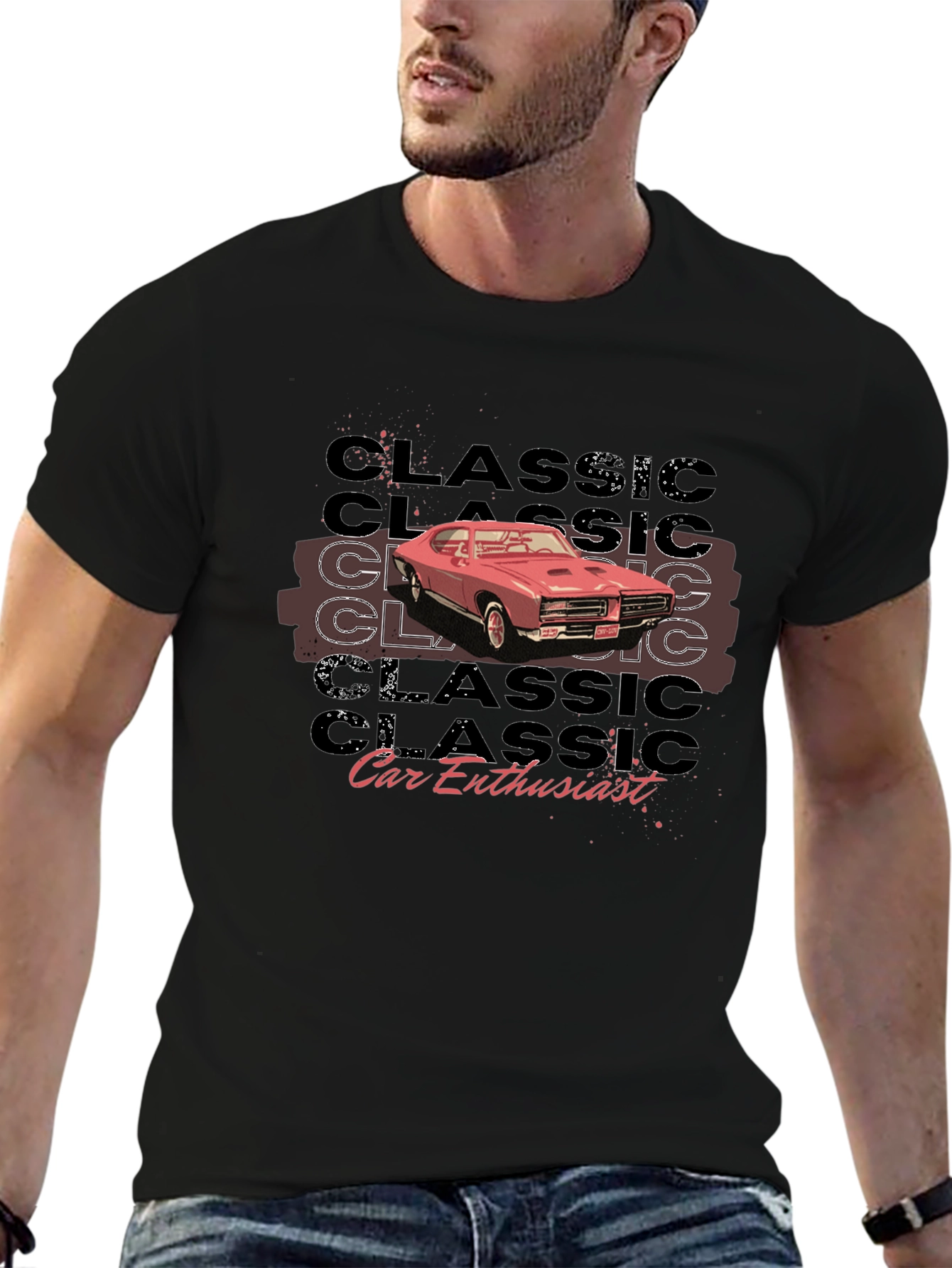 Classic Car Enthusiast Black T-Shirt