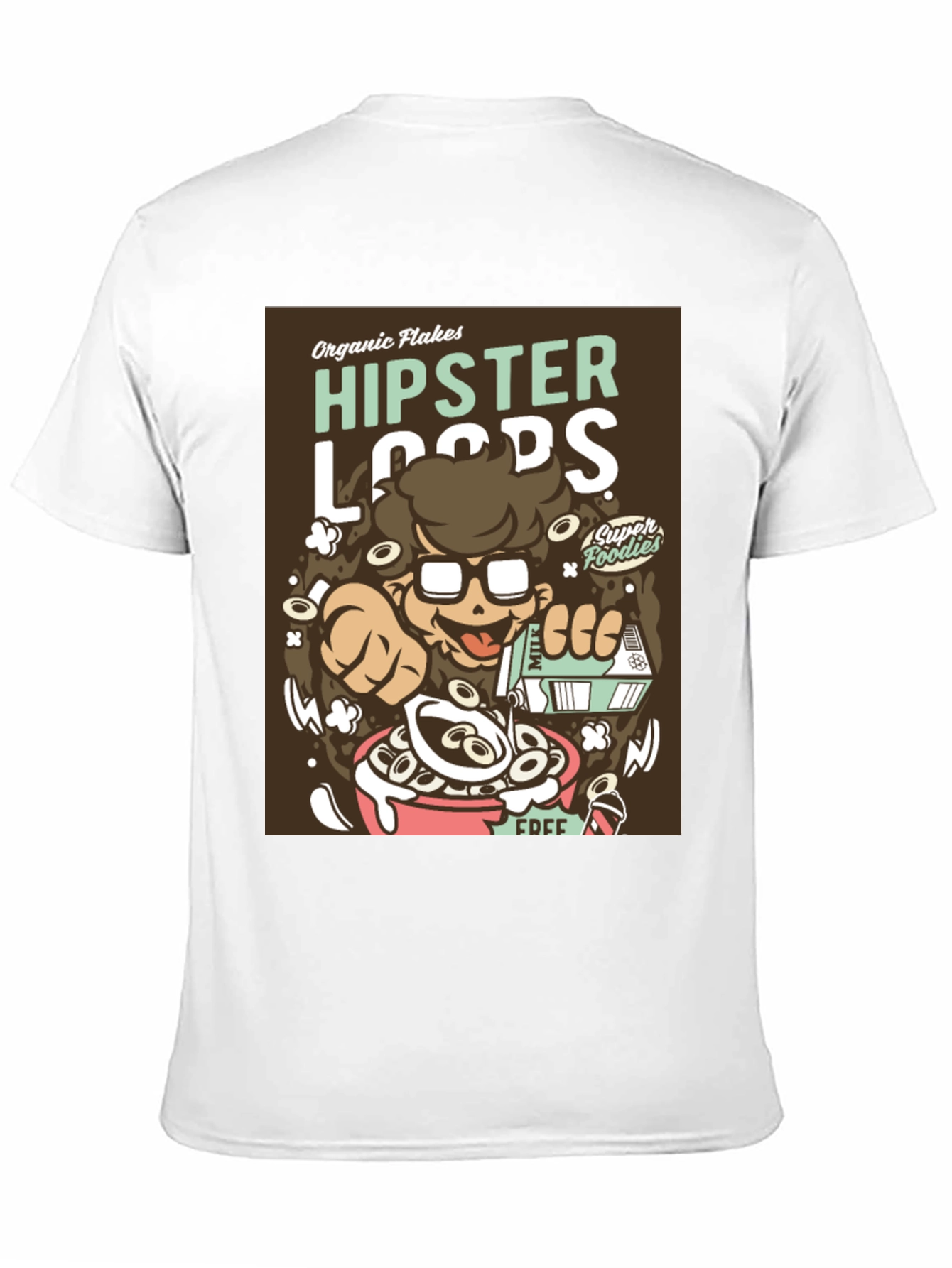 Hipster Loops Graphic T-Shirt - Funny Cereal Design