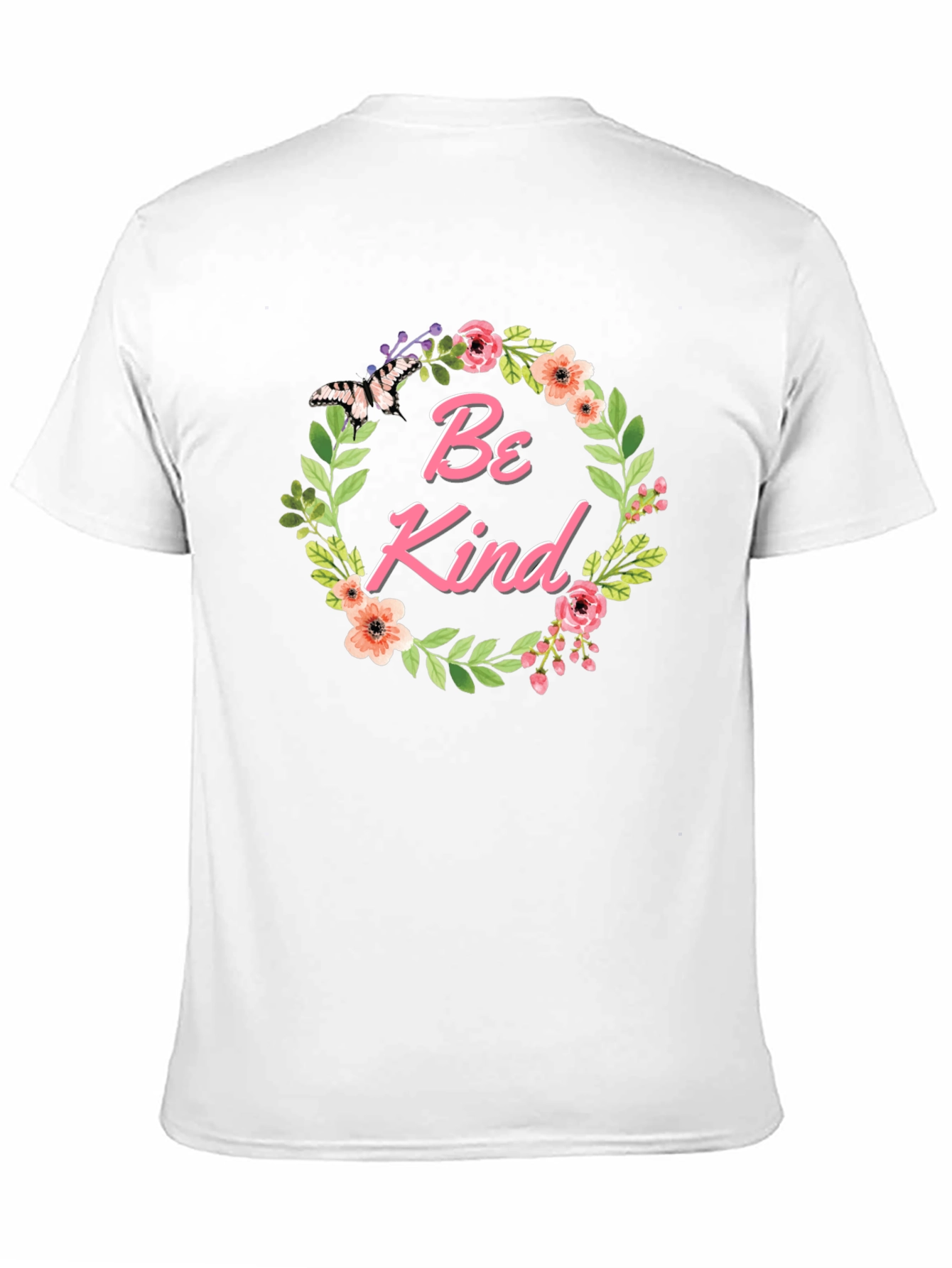 Be Kind Floral Wreath Black T-Shirt