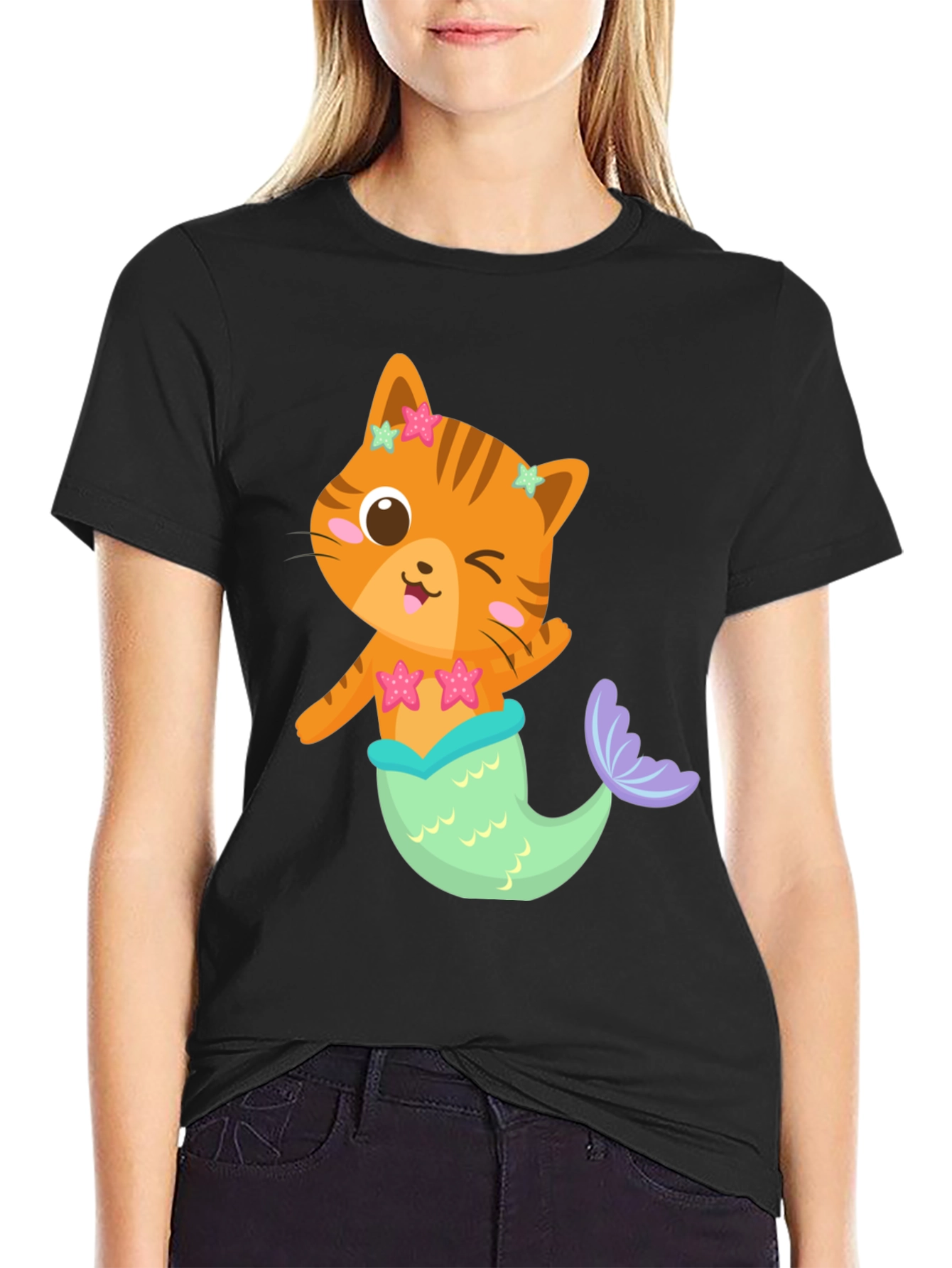 Cat Mermaid Graphic T-Shirt