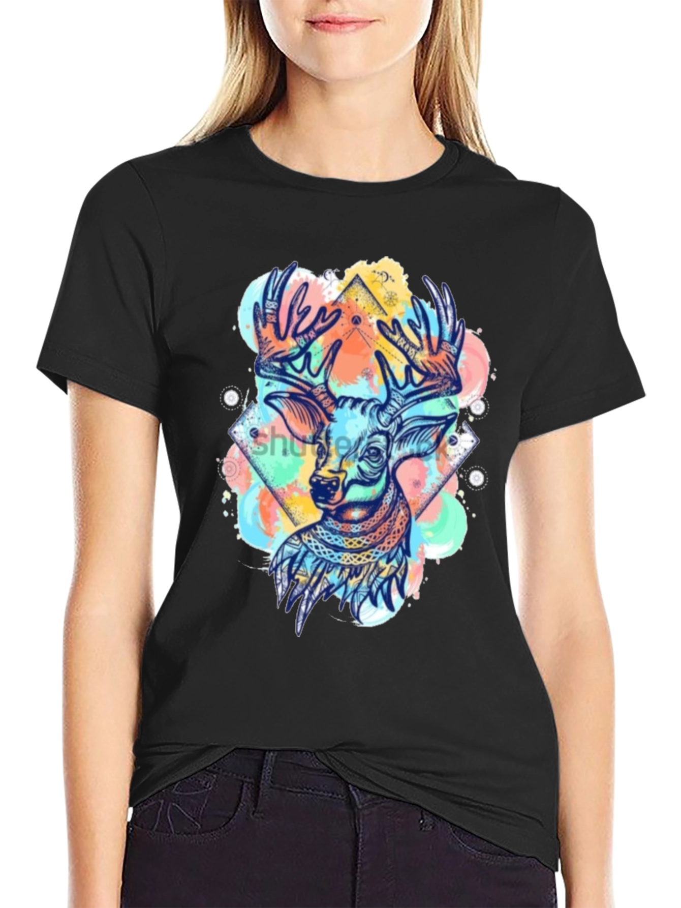 Stylish Deer Graphic T-Shirt