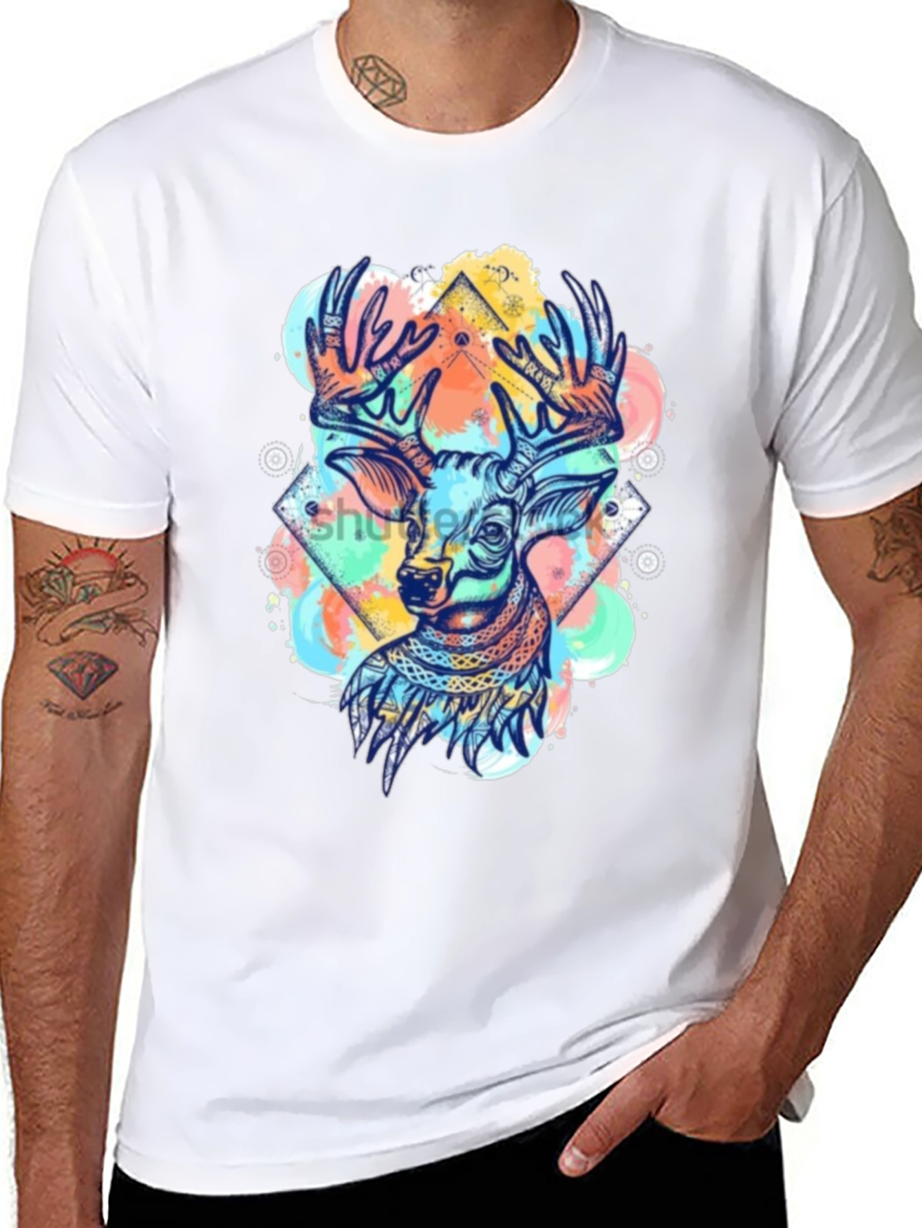 Stylish Deer Graphic T-Shirt