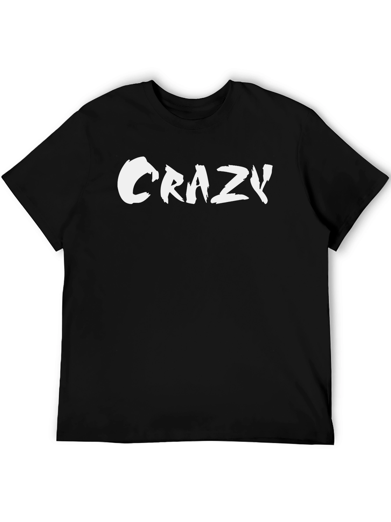 Crazy Graphic Print Mens Black T-Shirt