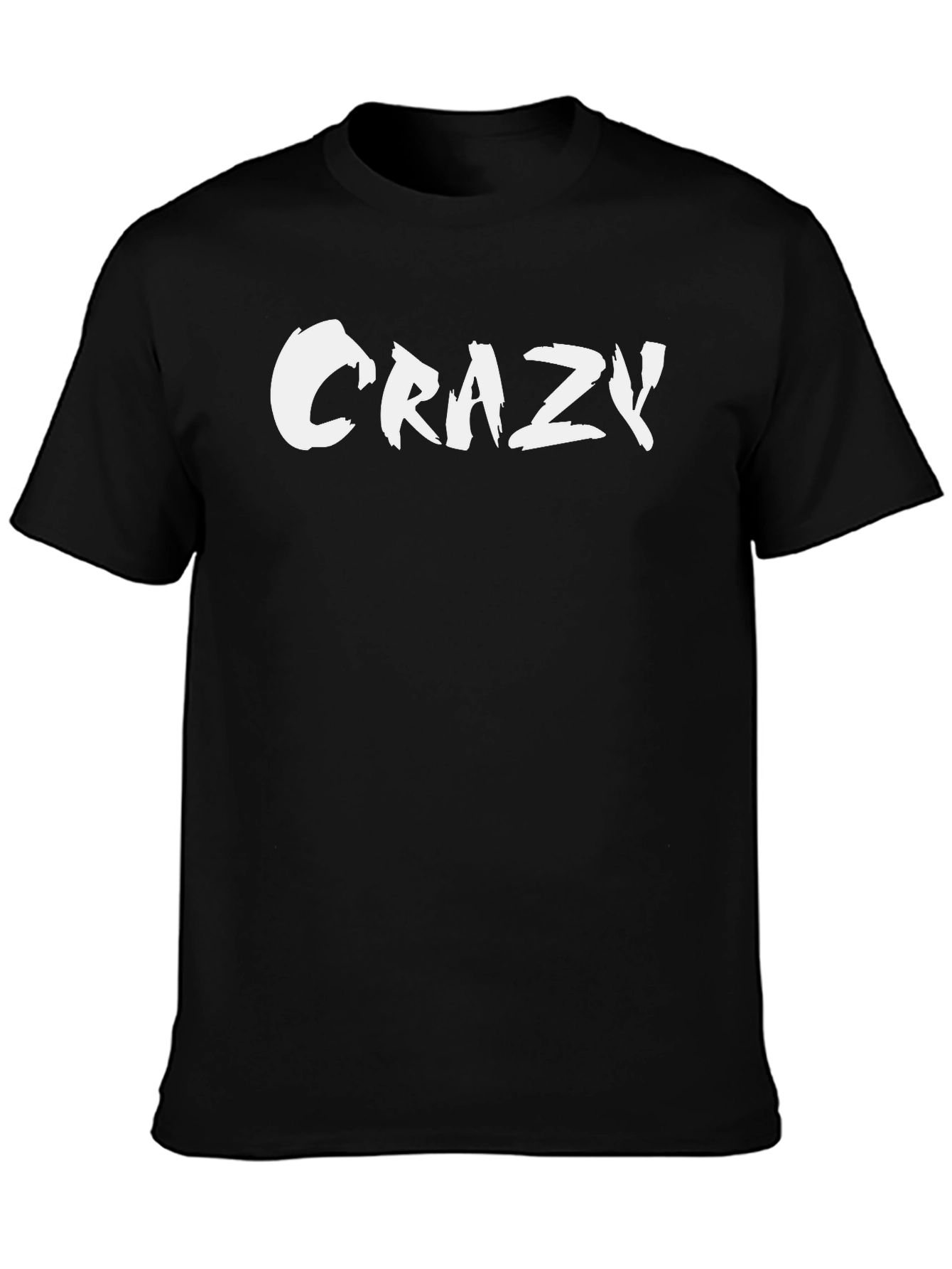 Crazy Graphic Print Mens Black T-Shirt