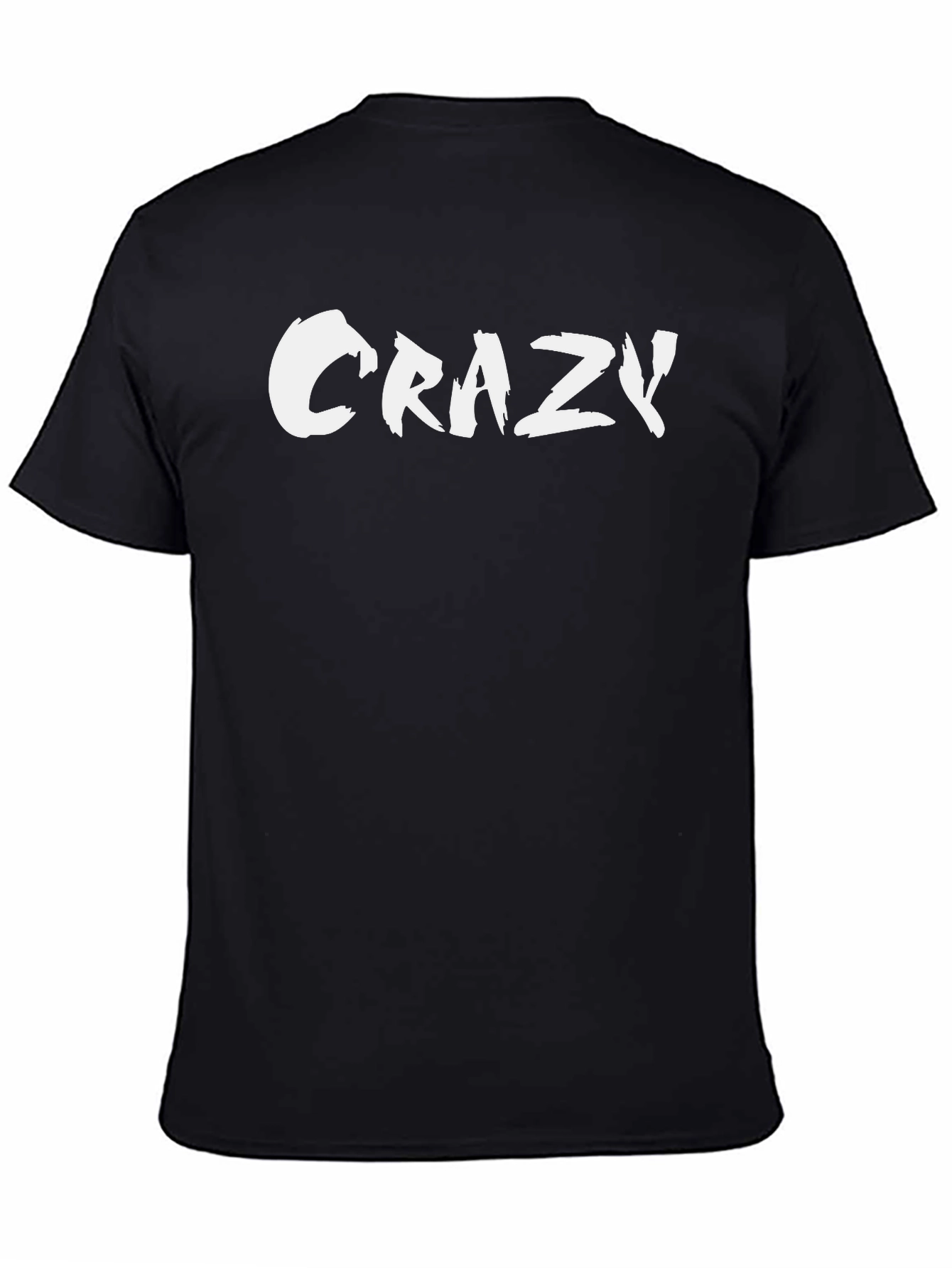 Crazy Graphic Print Mens Black T-Shirt