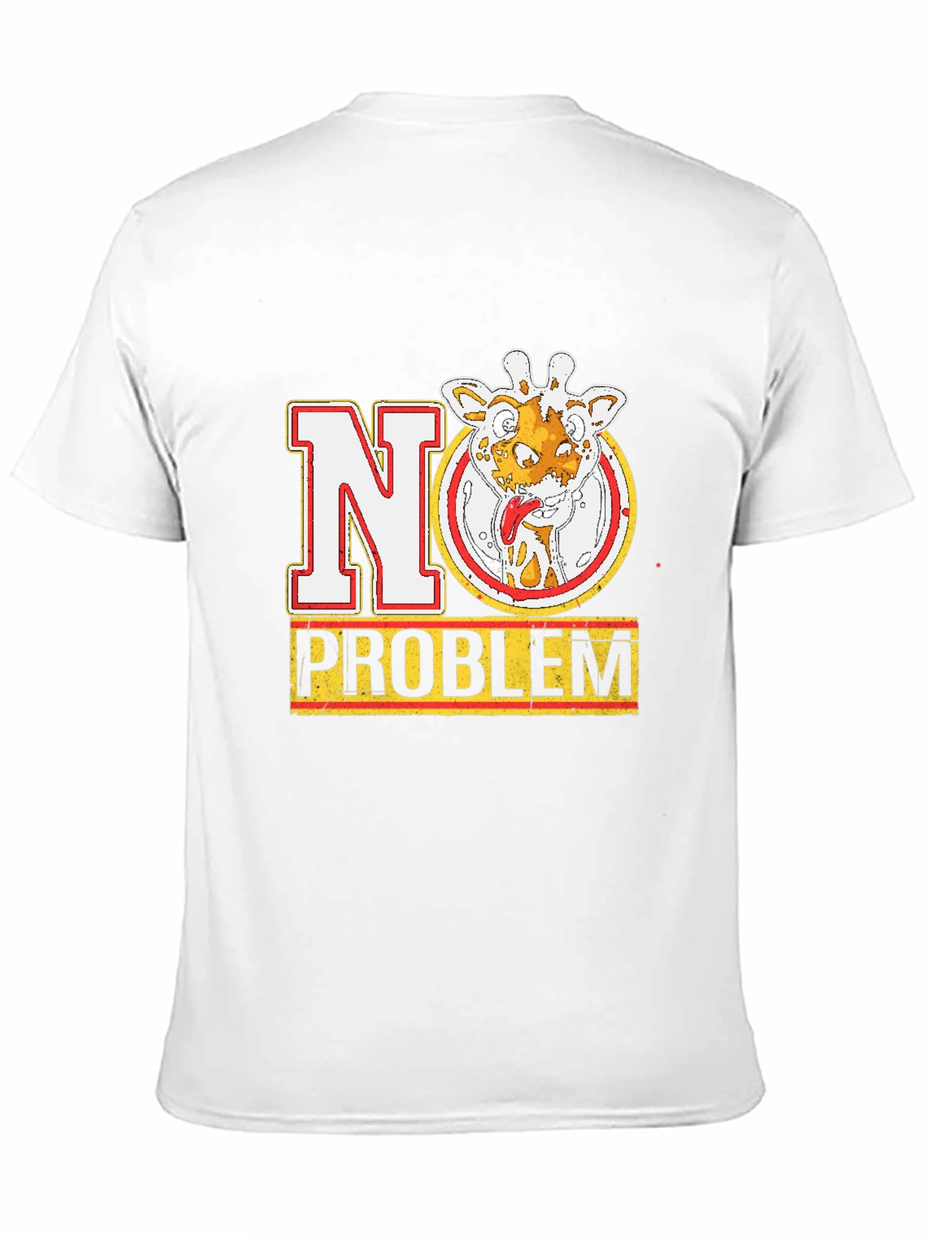 No Problem Giraffe Graphic Tee - Black Cotton T-Shirt