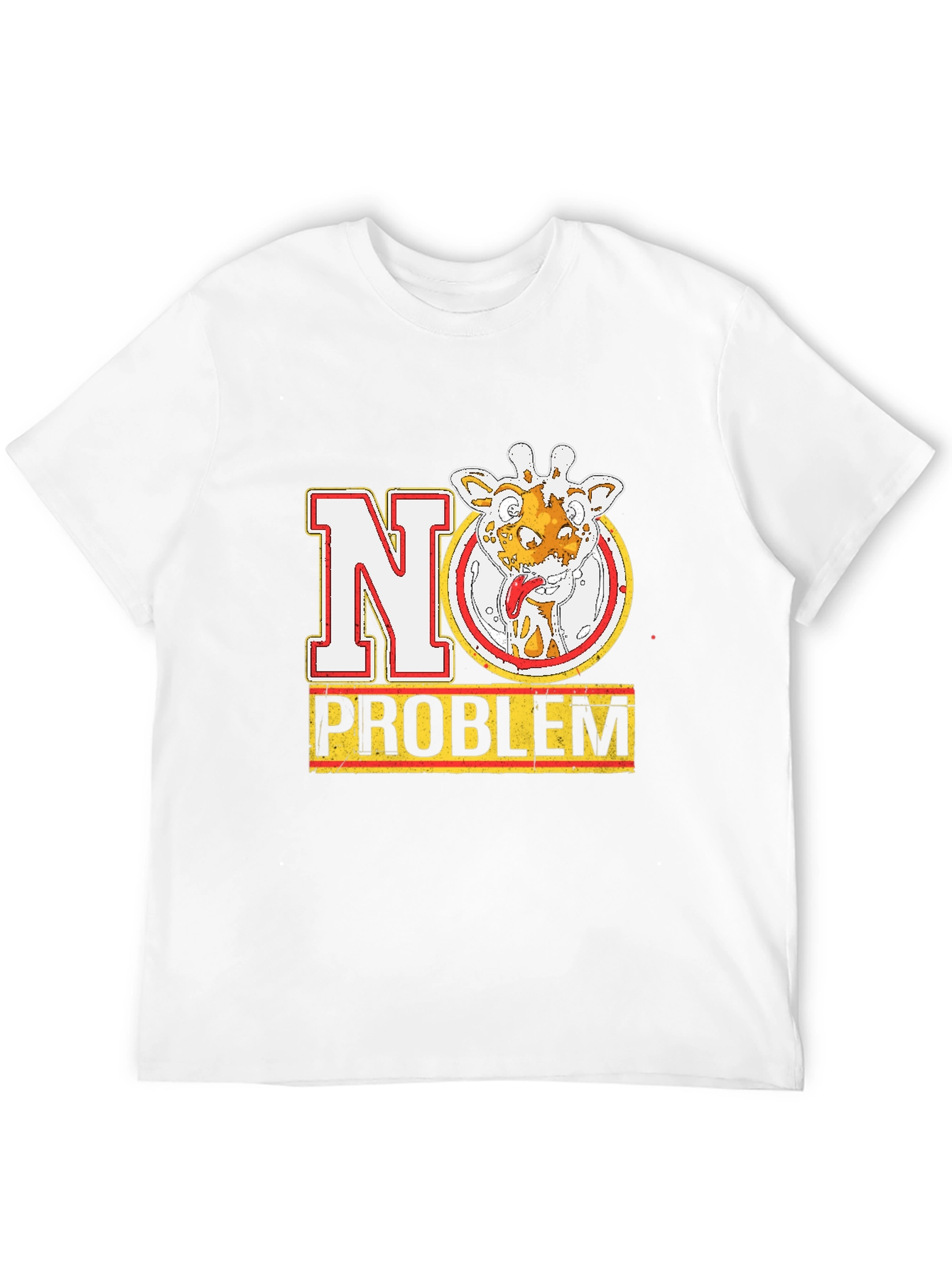 No Problem Giraffe Graphic Tee - Black Cotton T-Shirt