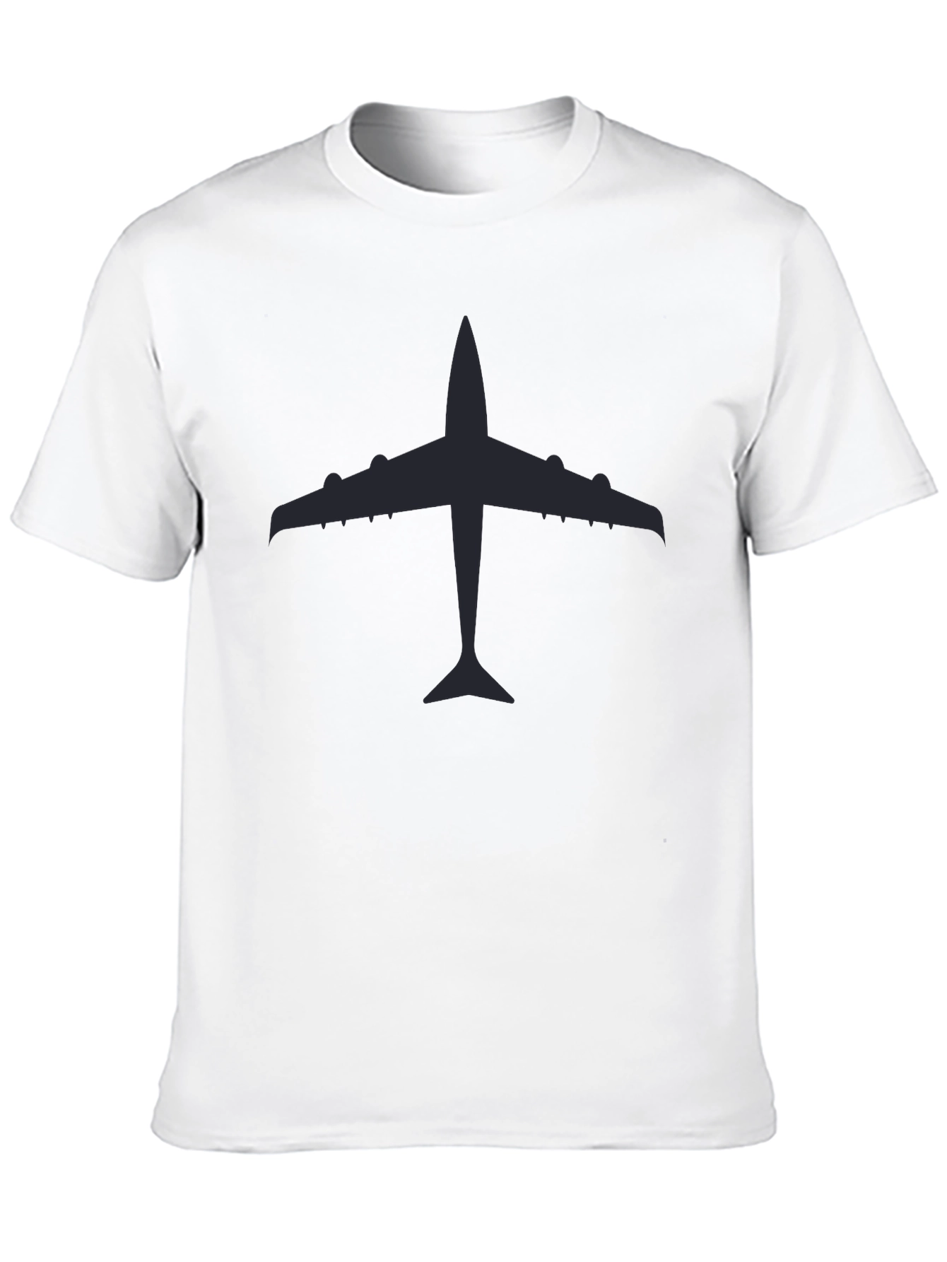 Airplane Silhouette Graphic Tee - Classic Black