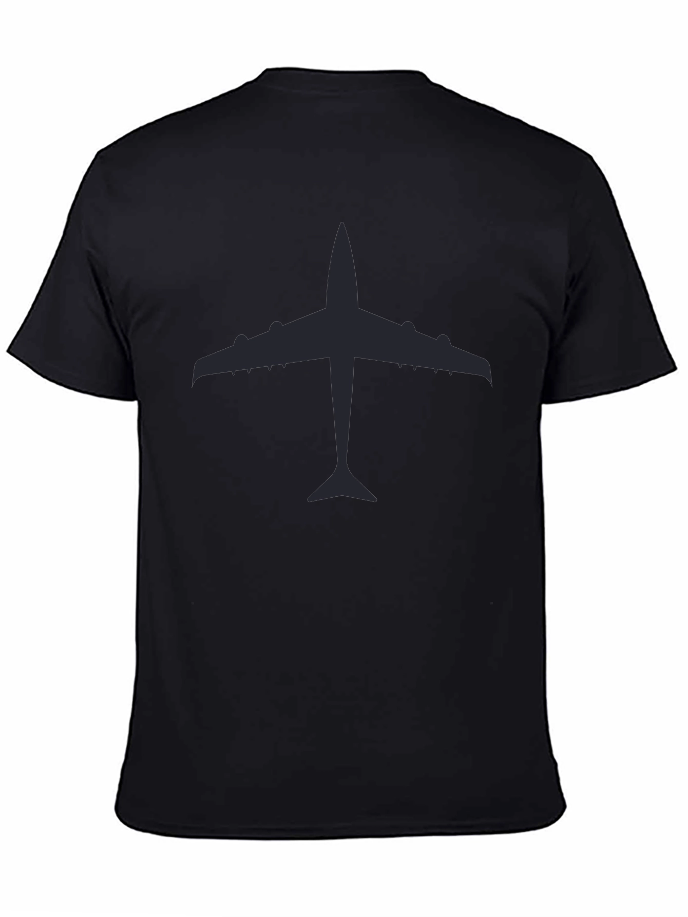 Airplane Silhouette Graphic Tee - Classic Black