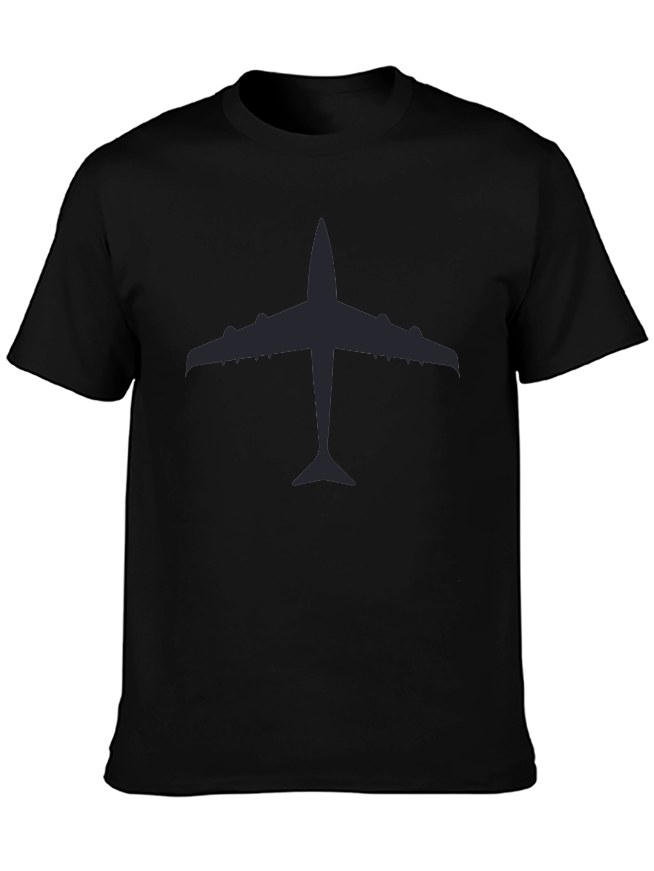 Airplane Silhouette Graphic Tee - Classic Black