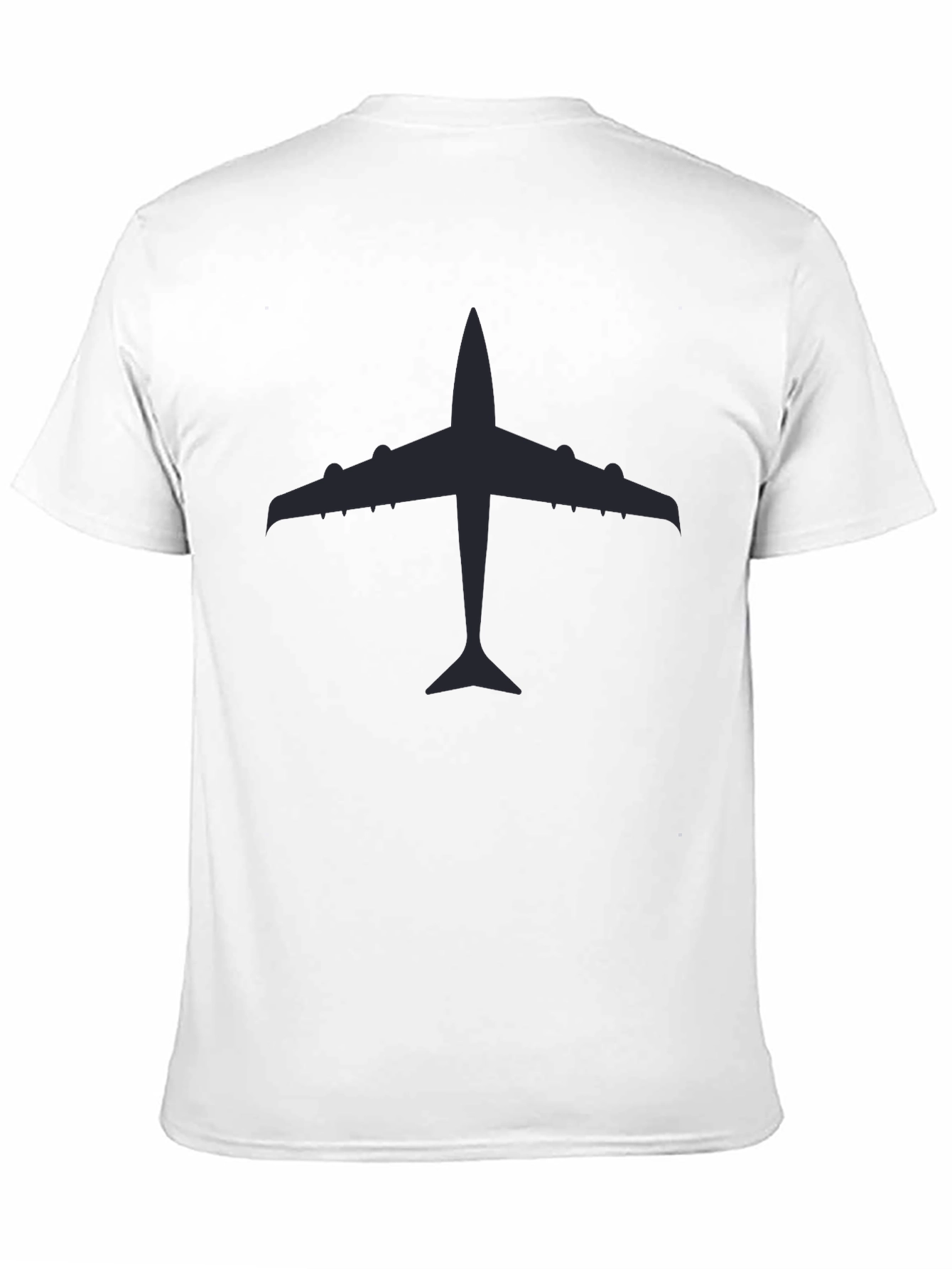 Airplane Silhouette Graphic Tee - Classic Black