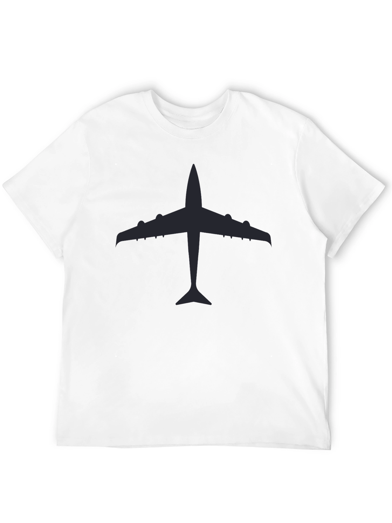 Airplane Silhouette Graphic Tee - Classic Black