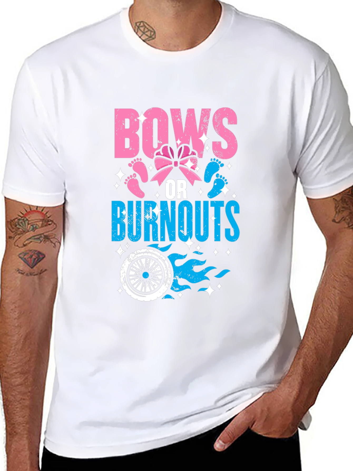Bows or Burnouts Gender Reveal T-Shirt