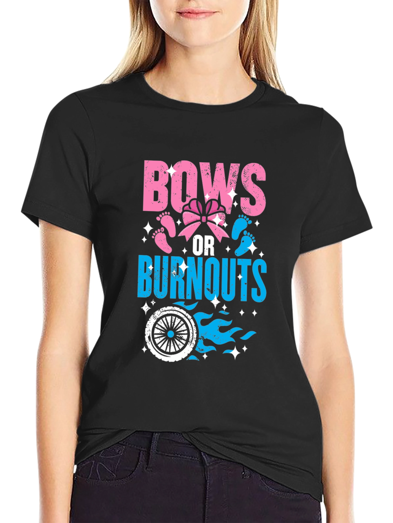 Bows or Burnouts Gender Reveal T-Shirt