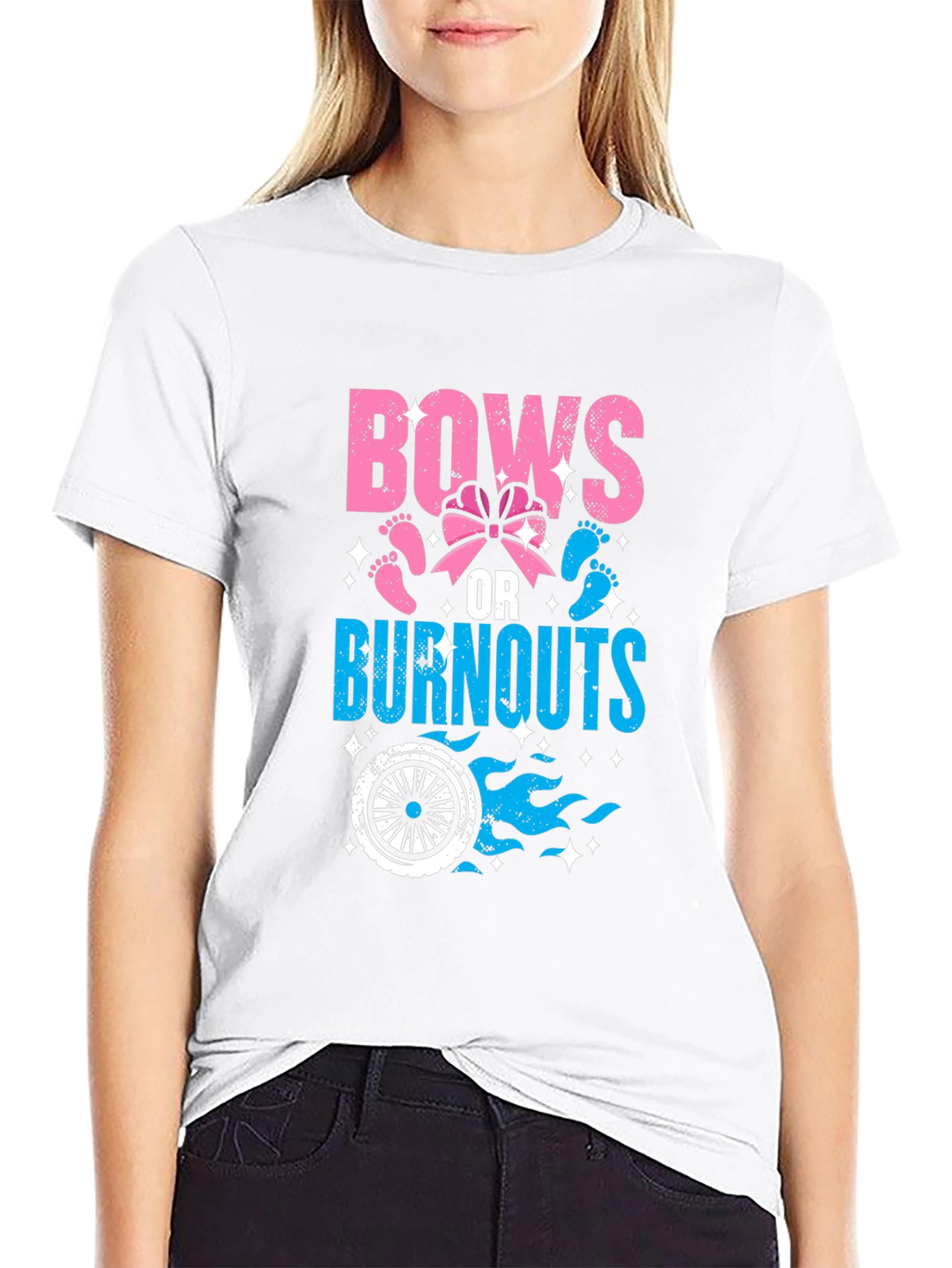 Bows or Burnouts Gender Reveal T-Shirt