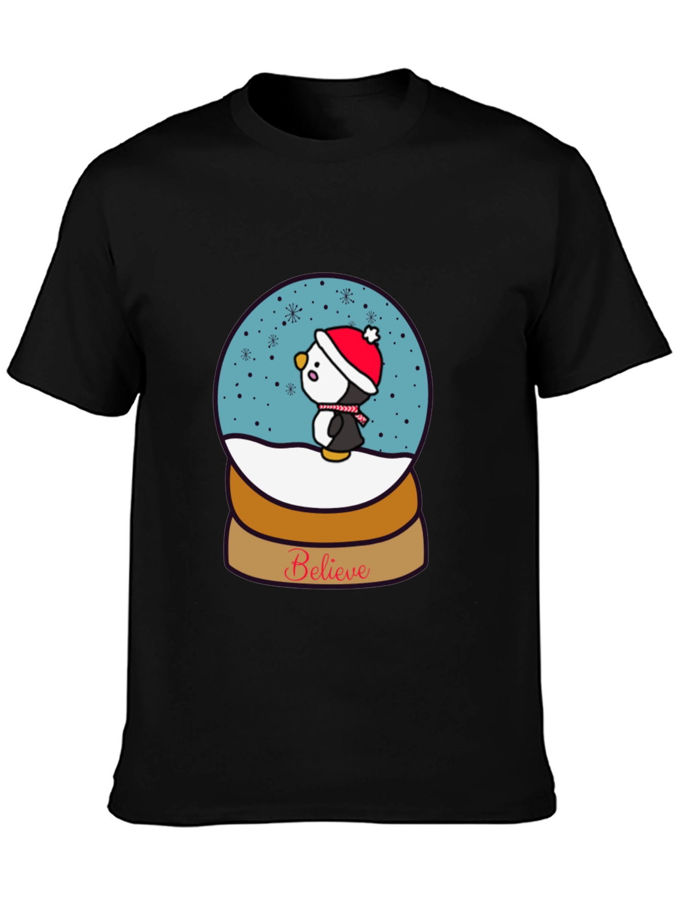 Believe Penguin Snow Globe Graphic Tee