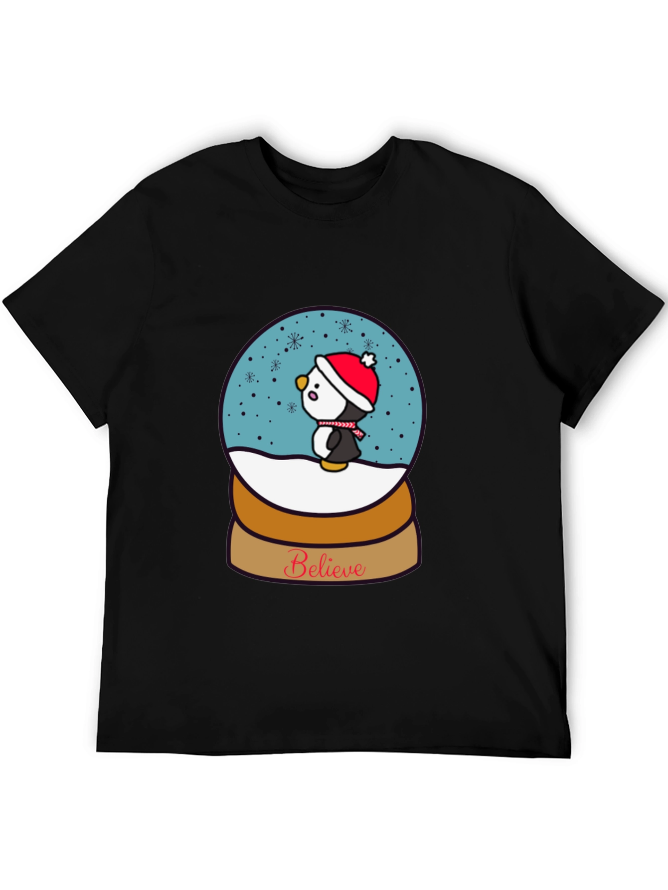 Believe Penguin Snow Globe Graphic Tee