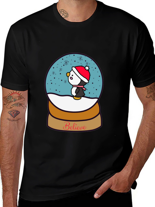 Believe Penguin Snow Globe Graphic Tee