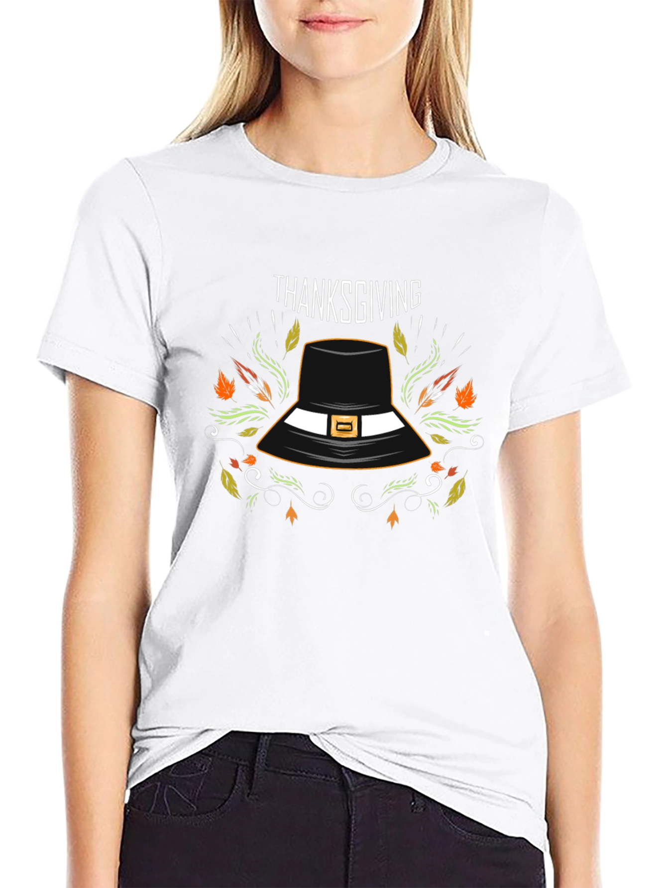Thanksgiving Pilgrim Hat Graphic Tee