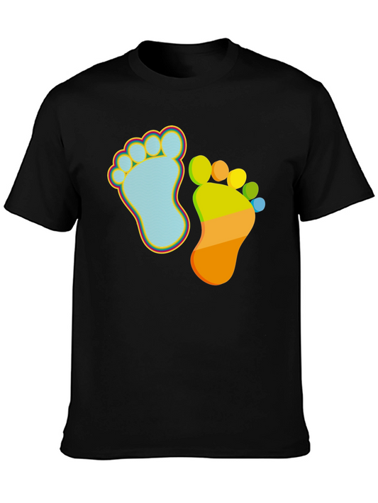 Whimsical Footprint Graphic Tee - Funky Feet Fashion
