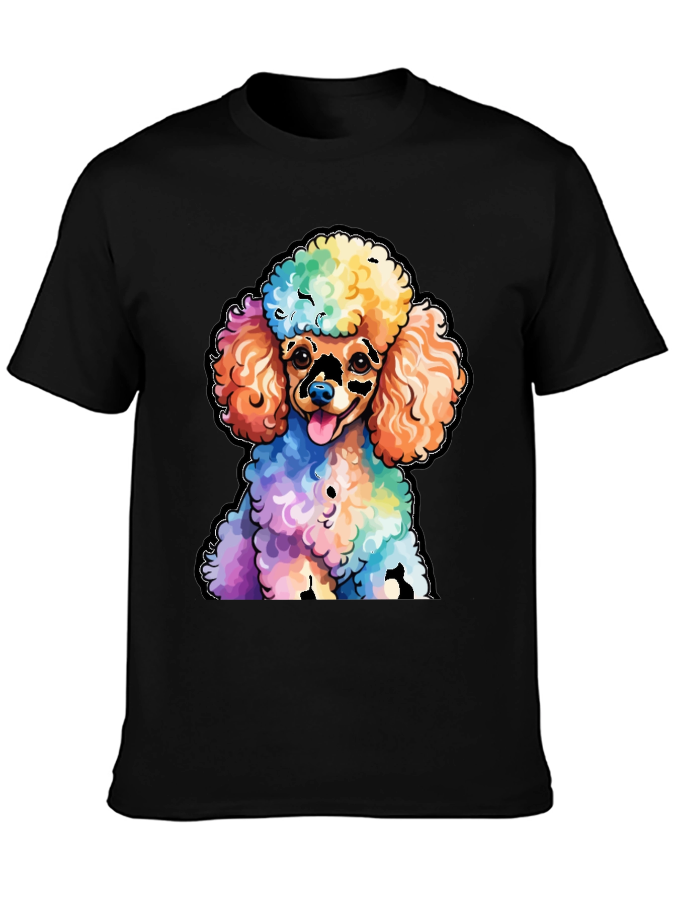 Rainbow Poodle Graphic T-Shirt