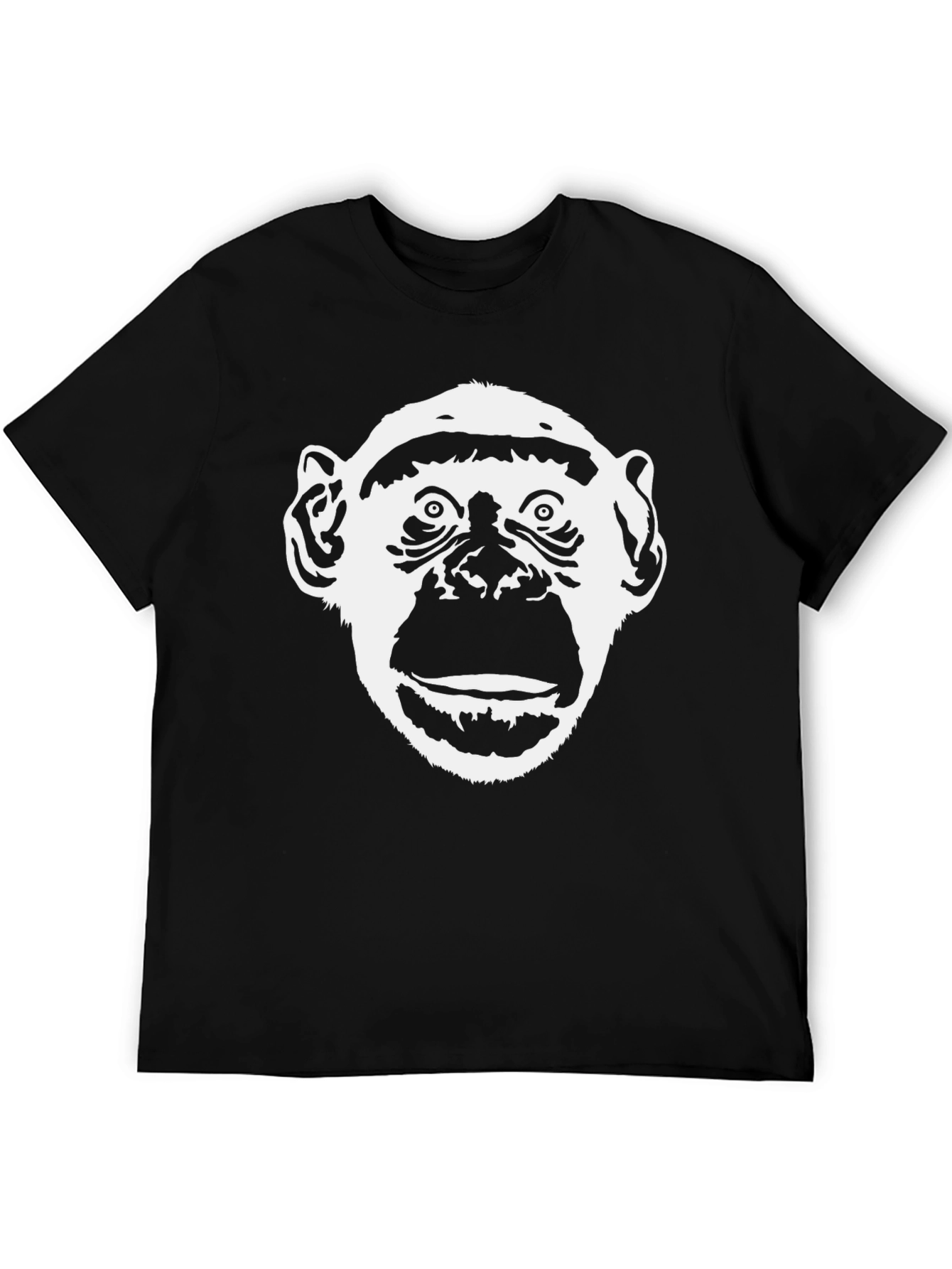 Chimpanzee Graphic Tee - Black Cotton T-Shirt